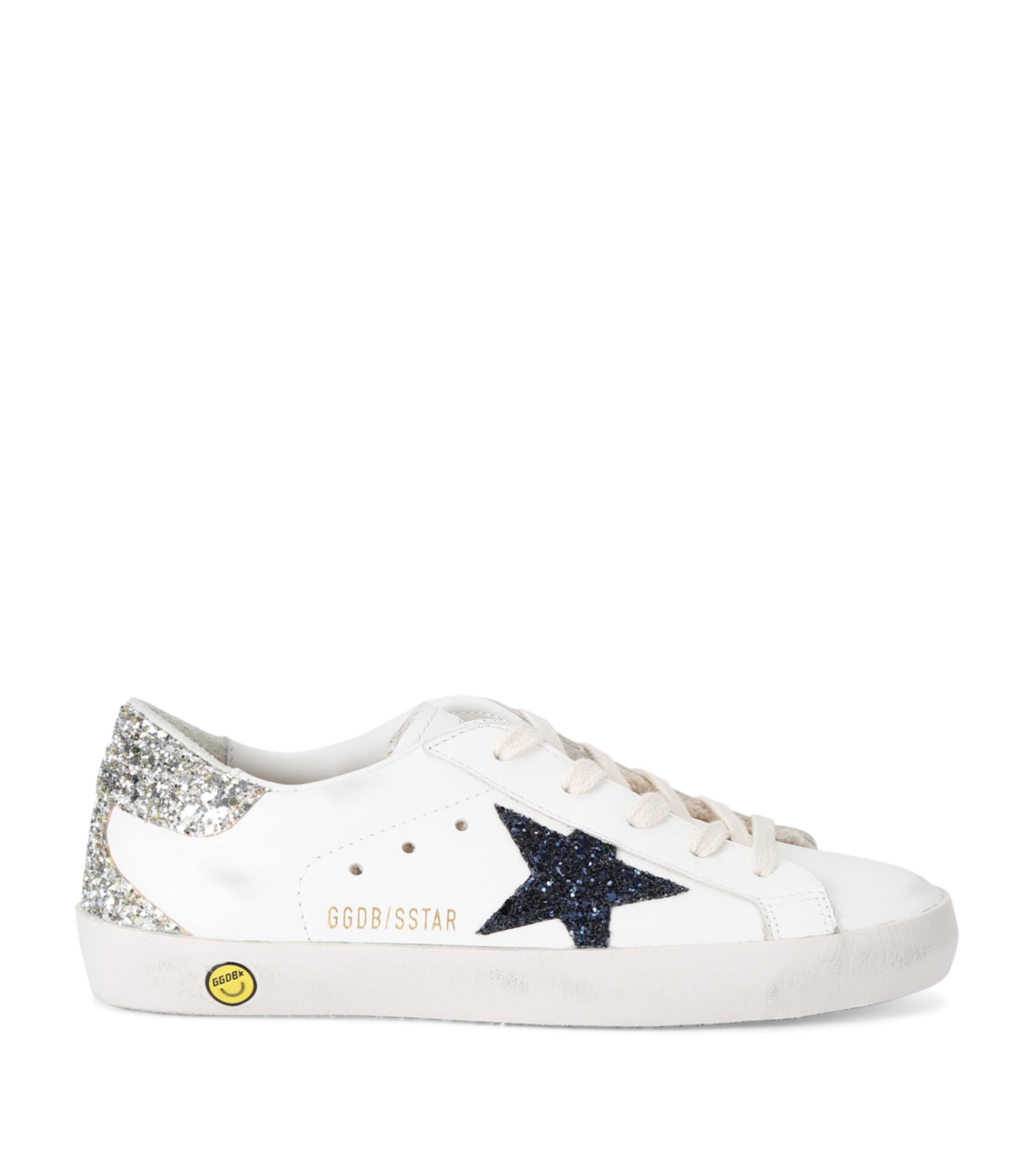 Golden Goose Super Star Glitter Leather Sneakers In White