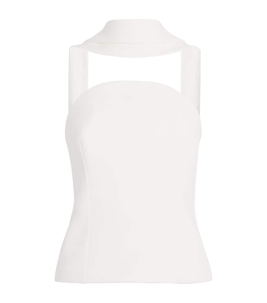 Roland Mouret Womens Bustier Moon Top with Scarf Cream Image 1