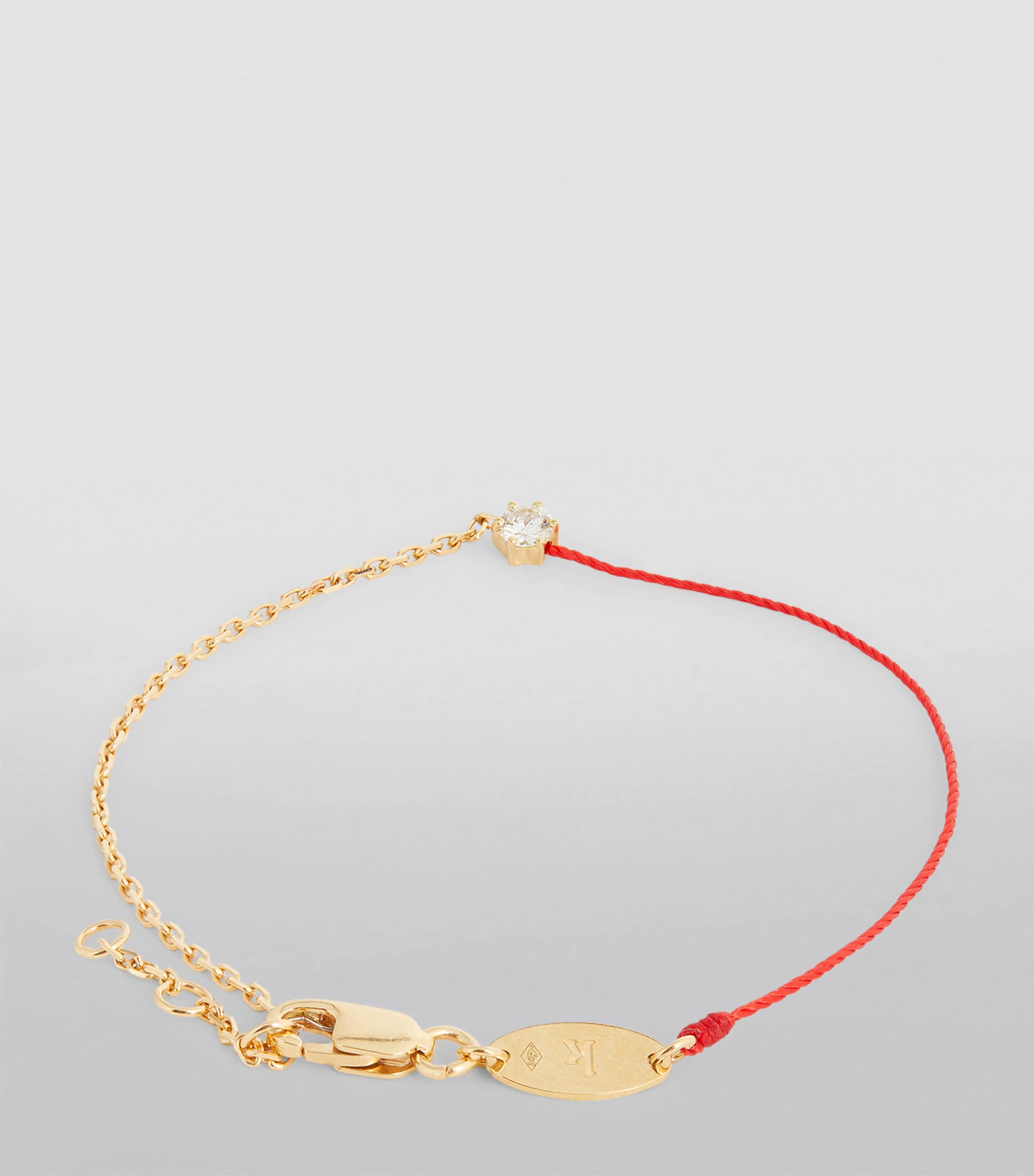 Redline Yellow Gold and Diamond Absolu Thread Bracelet Red Image 4