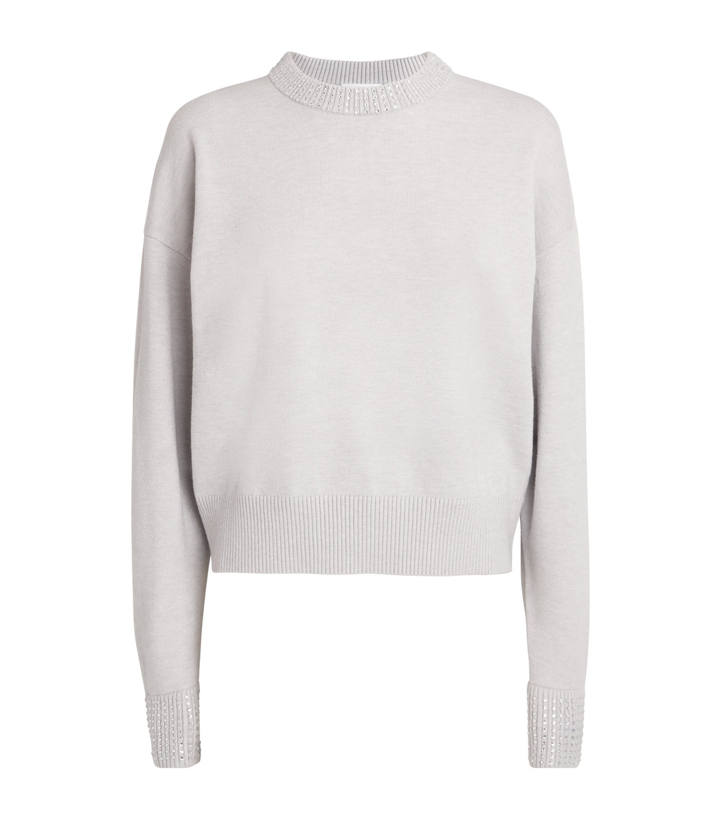 GOOD AMERICAN CRYSTAL-EMBELLISHED SWEATER 
