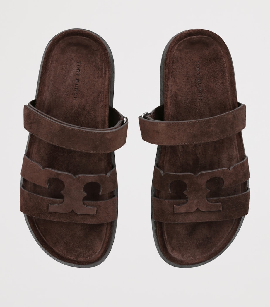 Suede Ines Sport Slides DARK BROWN Image 4