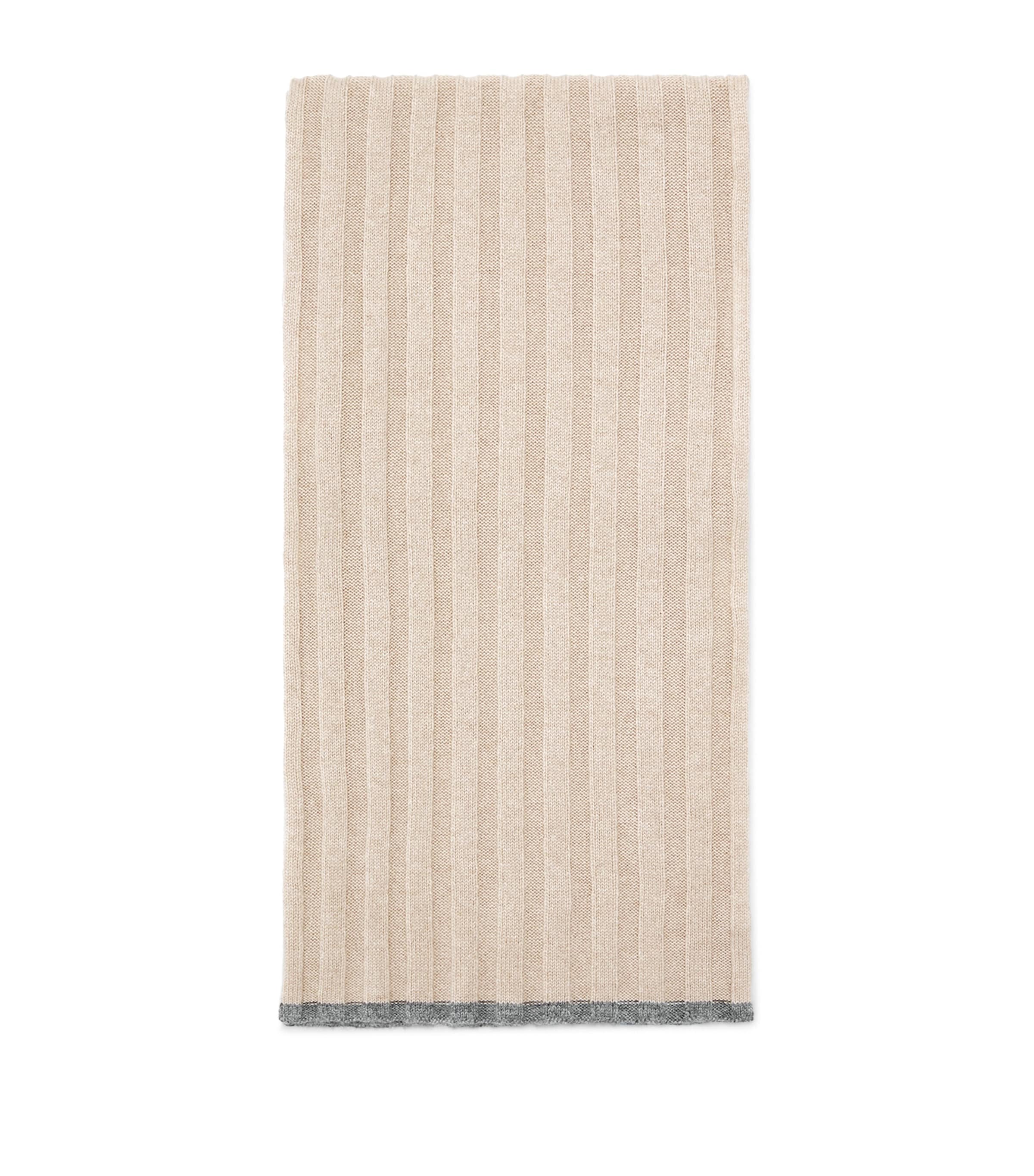 Brunello Cucinelli Cashmere Ribbed Scarf | Men New In | Mens Clothing | Men Clothing | Knitwear | Cashmere | Men Accessories | Scarves | Designers | Brunello Cucinelli | Mens Accessories