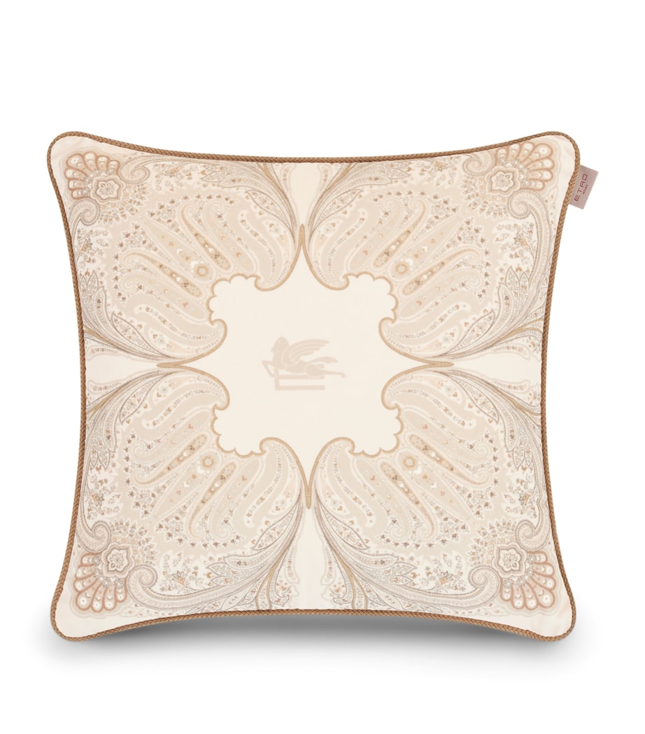 Cotton Velvet Kiri Cushion (45cm x 45cm) PRINT ON BEIGE BASE Image 1