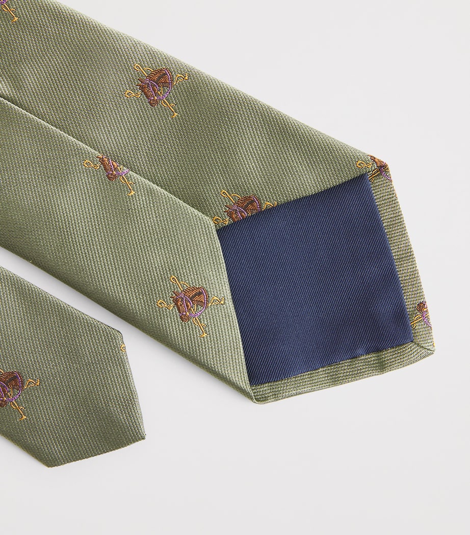 Silk Jacquard Tie GREEN Image 3