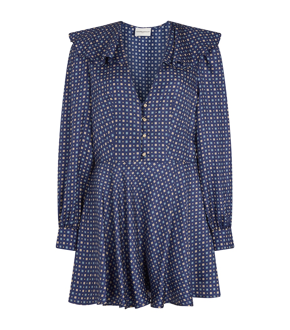 Silk Printed Mini Dress DARK PRINT Image 1