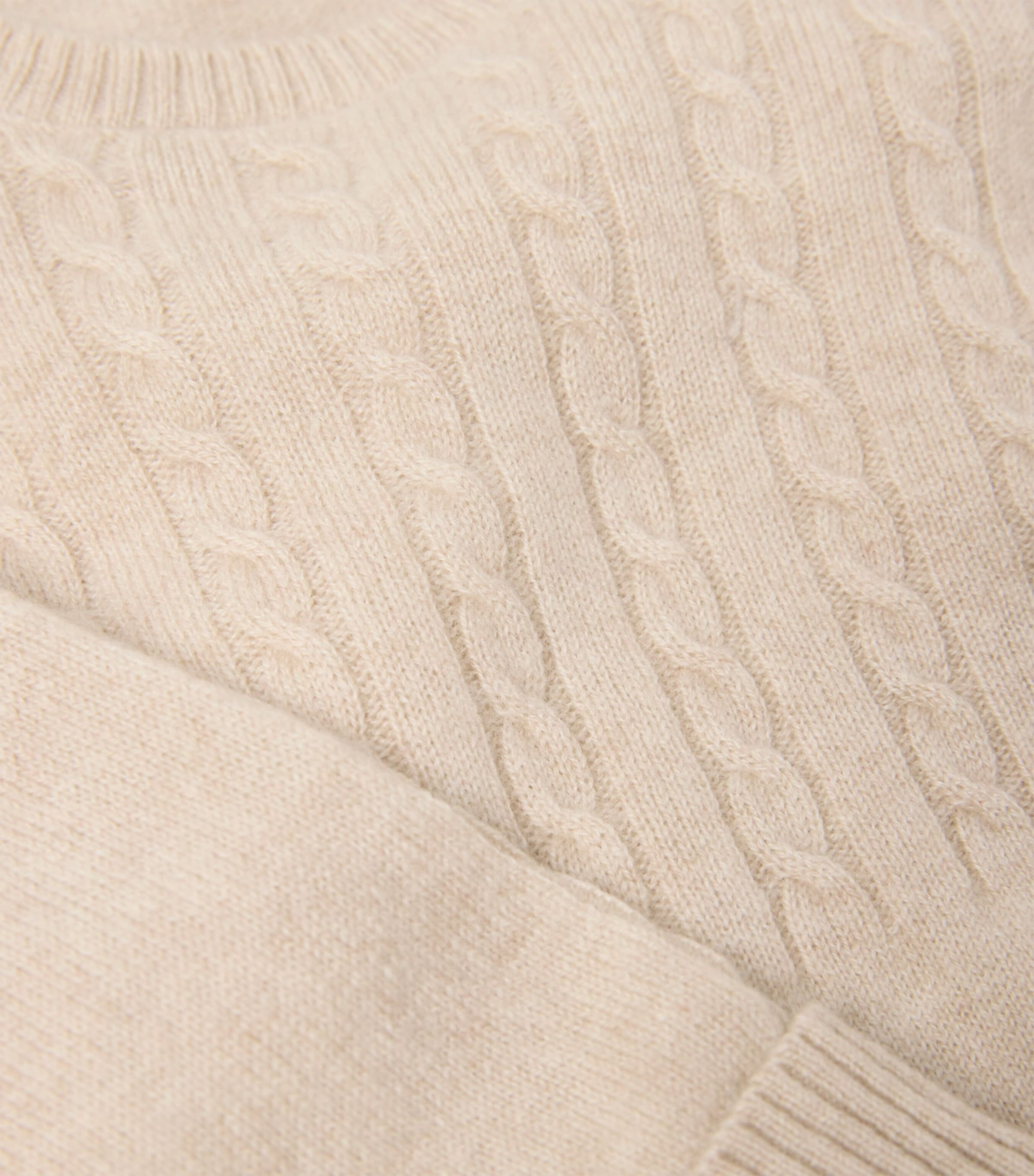 Cashmere Cable-Knit Sweater (0-18 Months) CAMEL MELANGE Image 3