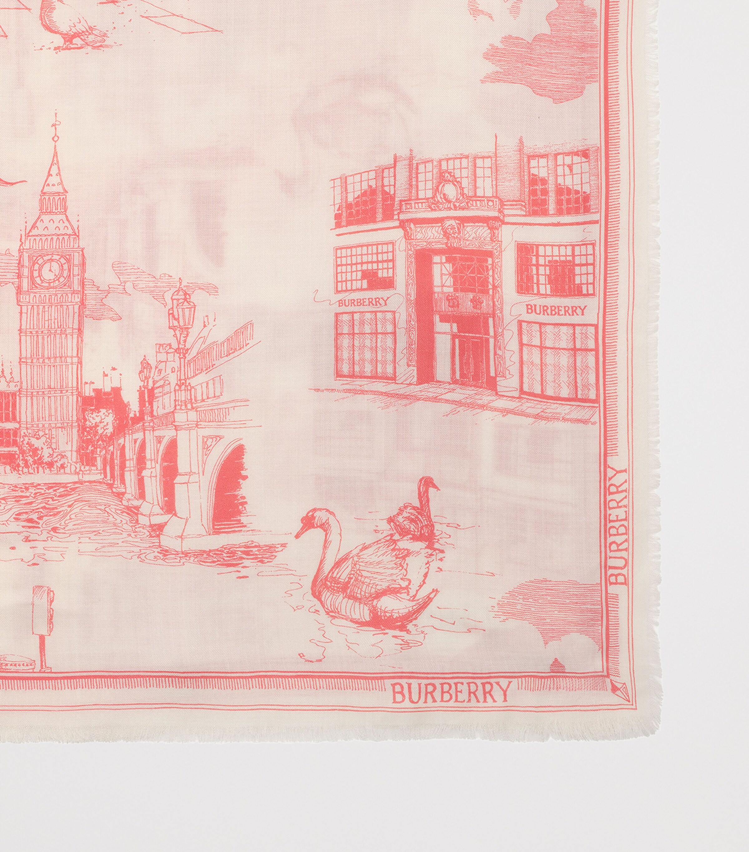Burberry Silk-Wool London Landmarks Scarf Cami Pink Image 2