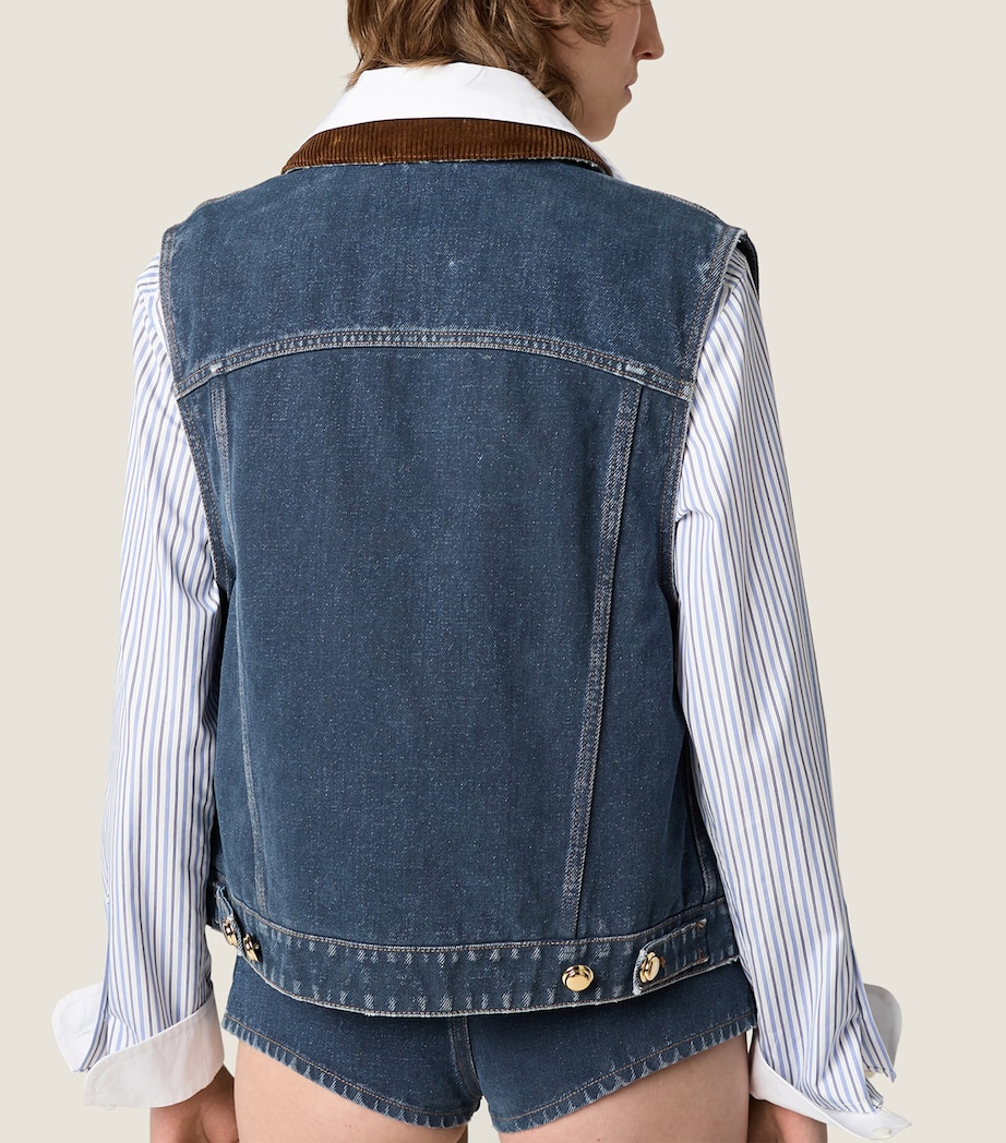 Denim Logo Vest F0008 Image 3
