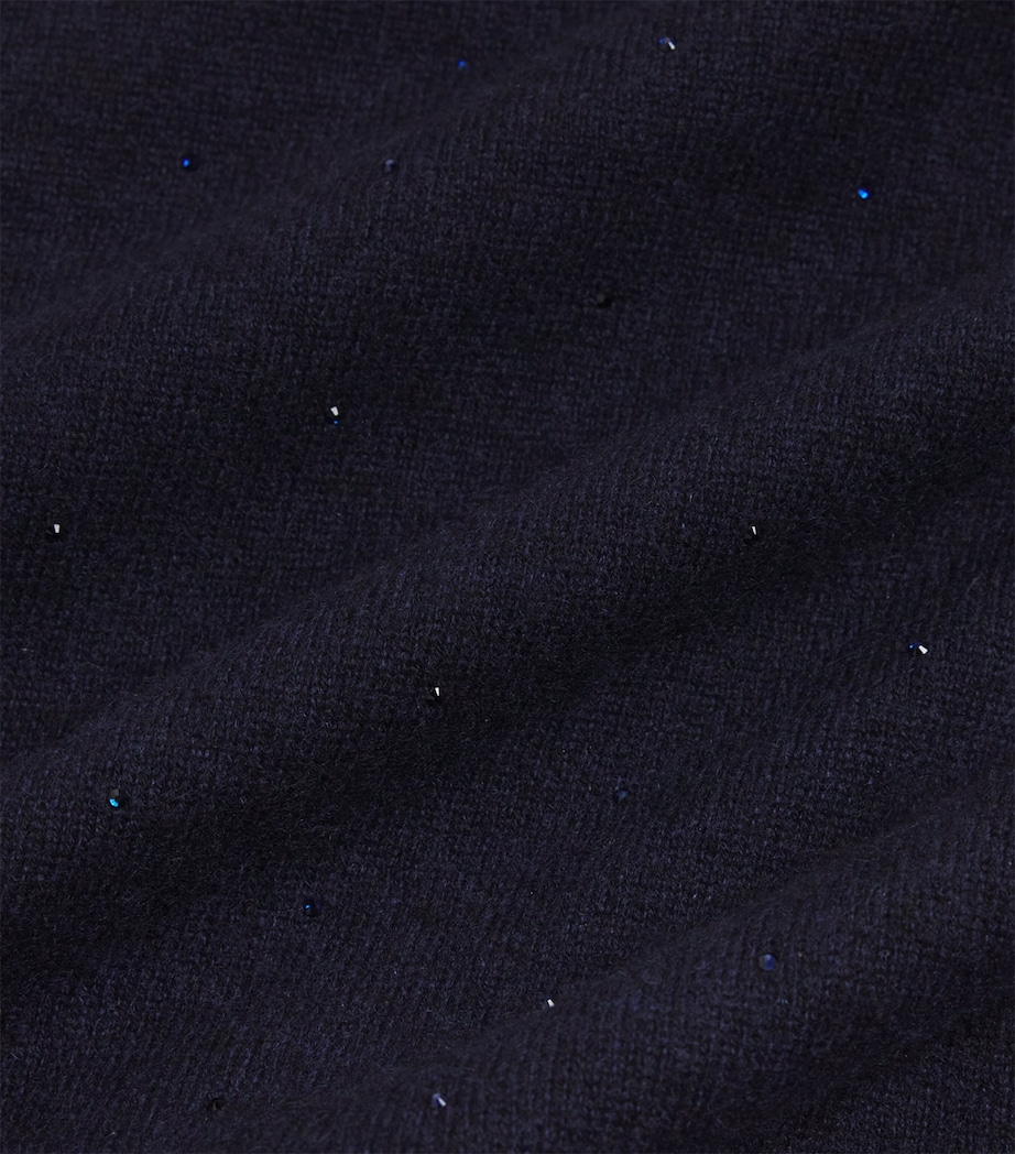 Cashmere Crystal-Embellished Scarf MIDNIGHT/DARK I Image 4