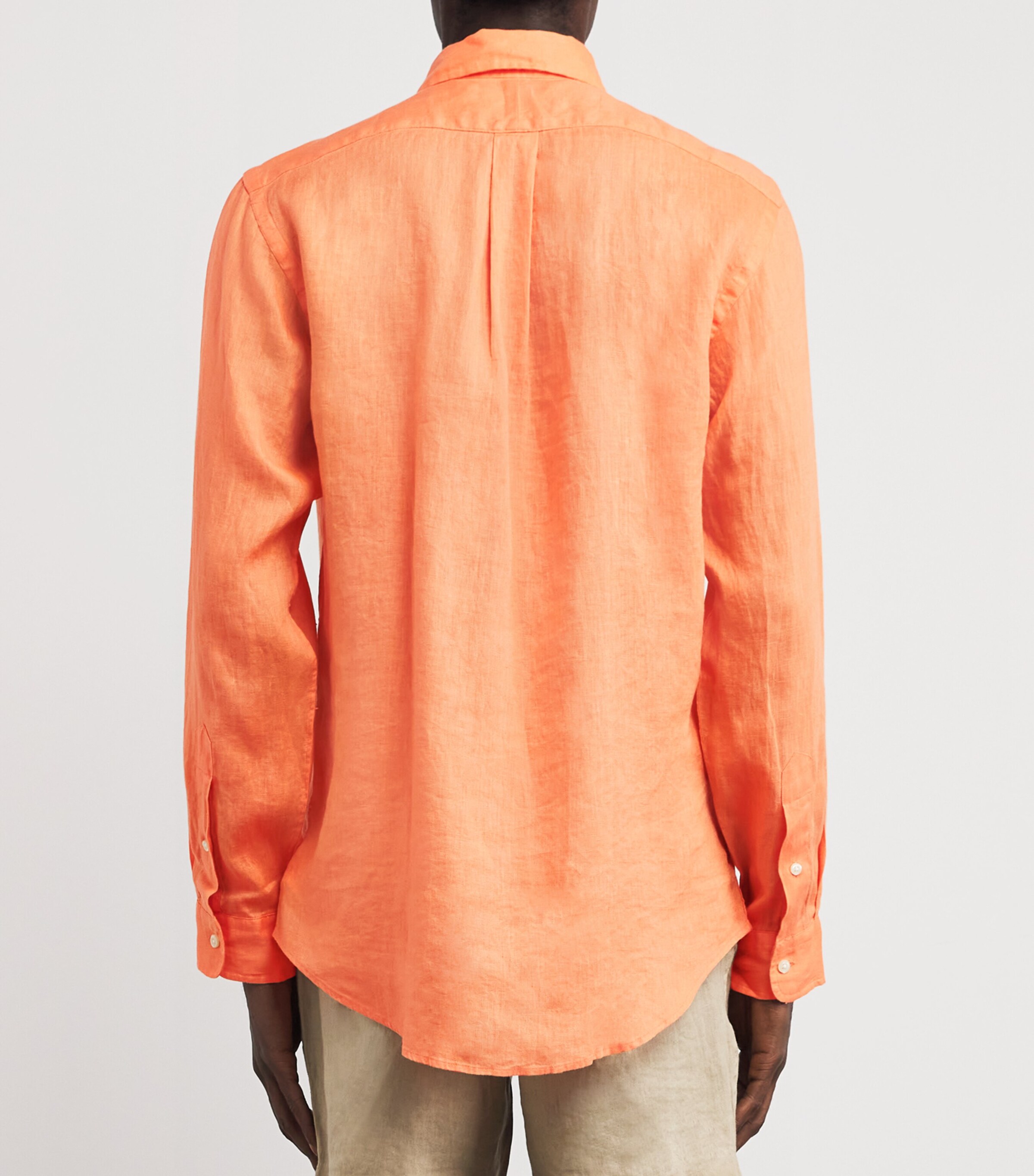 Polo Ralph Lauren Mens Linen Custom Fit Shirt Red Image 4