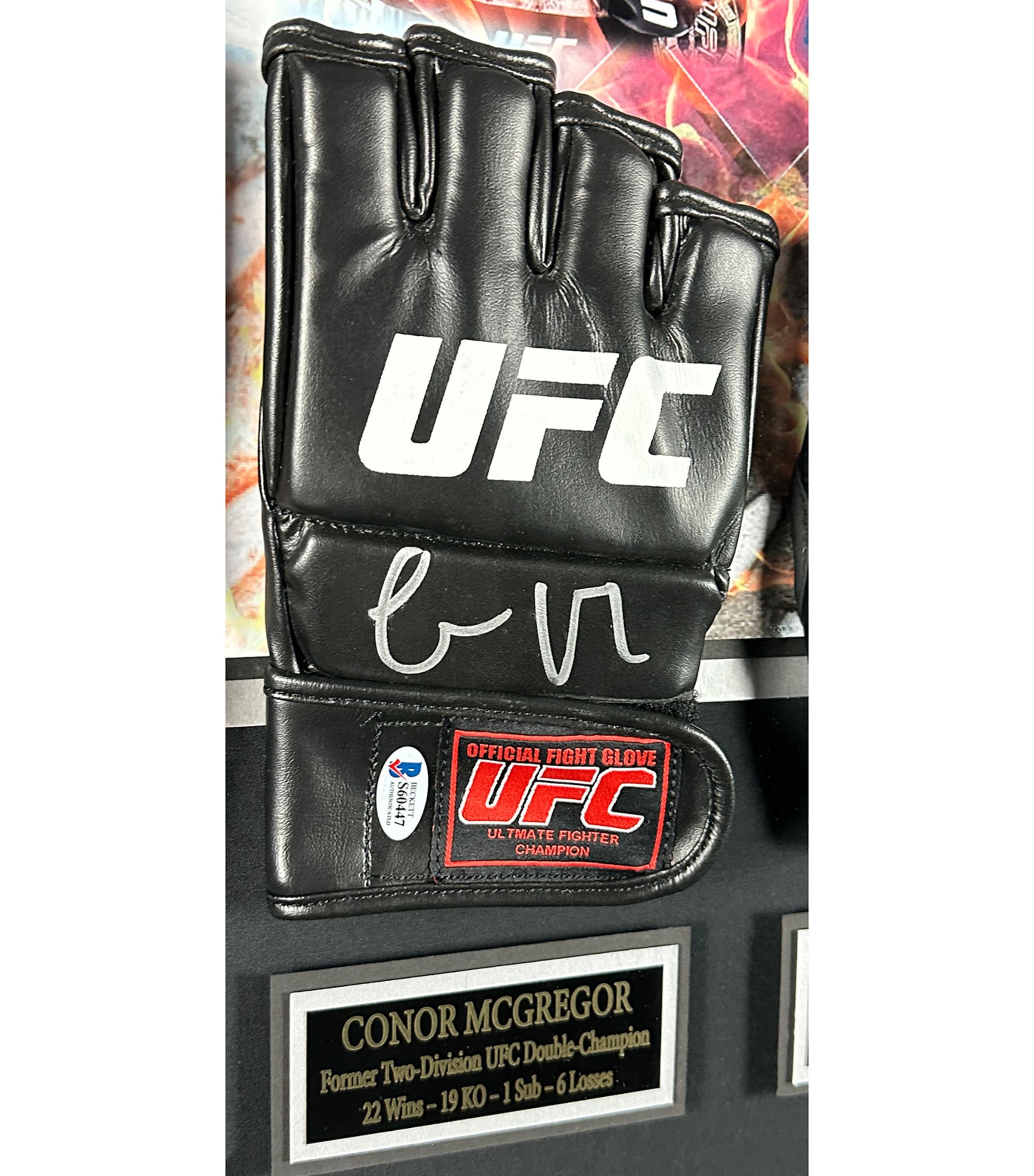 Leipzig Galleries UFC Kings of the Octagon Training Worn and Signed Gloves Display Image 2