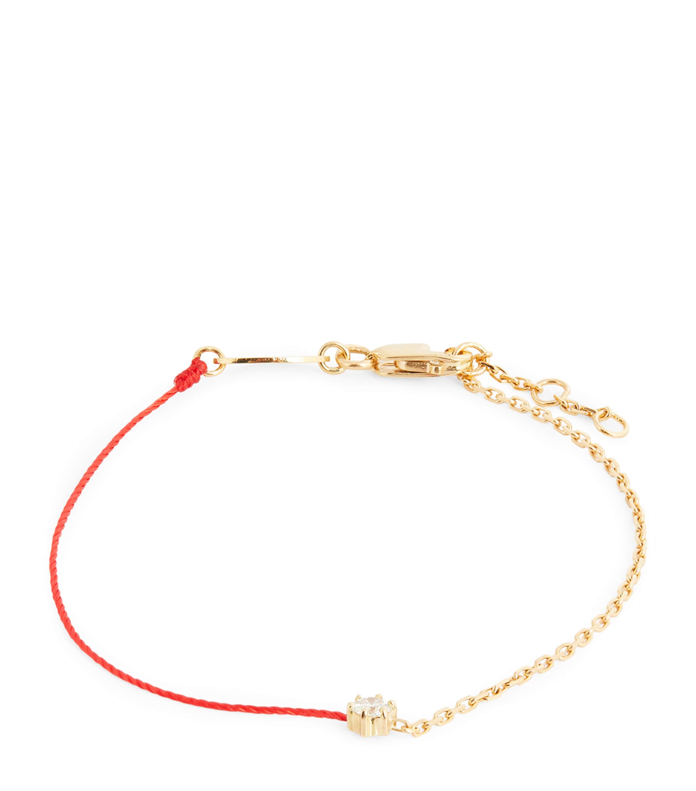 Redline Yellow Gold and Diamond Absolu Thread Bracelet Red Image 2