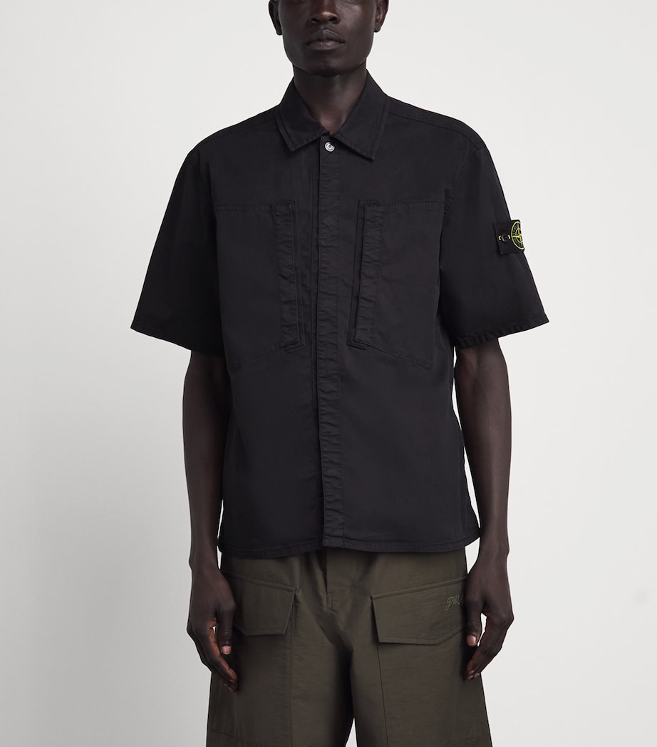 Stone Island Mens Stretch-Cotton Short-Sleeve Shirt Image 4