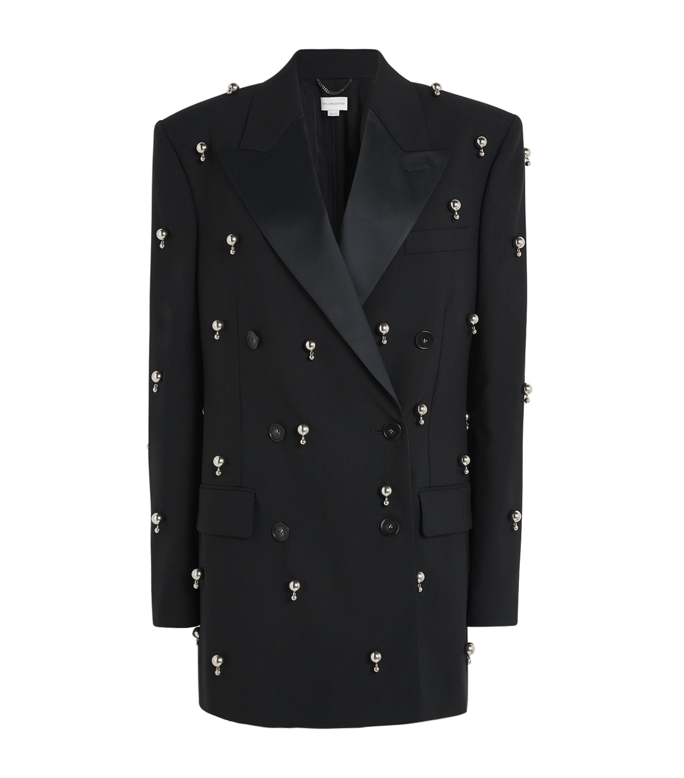 Stella Mccartney Wool Embellished Blazer In Black