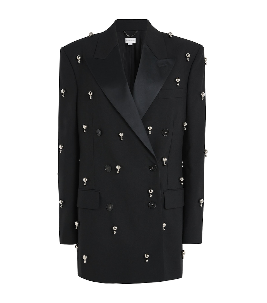 Wool Embellished Blazer 1000 BLACK Image 1