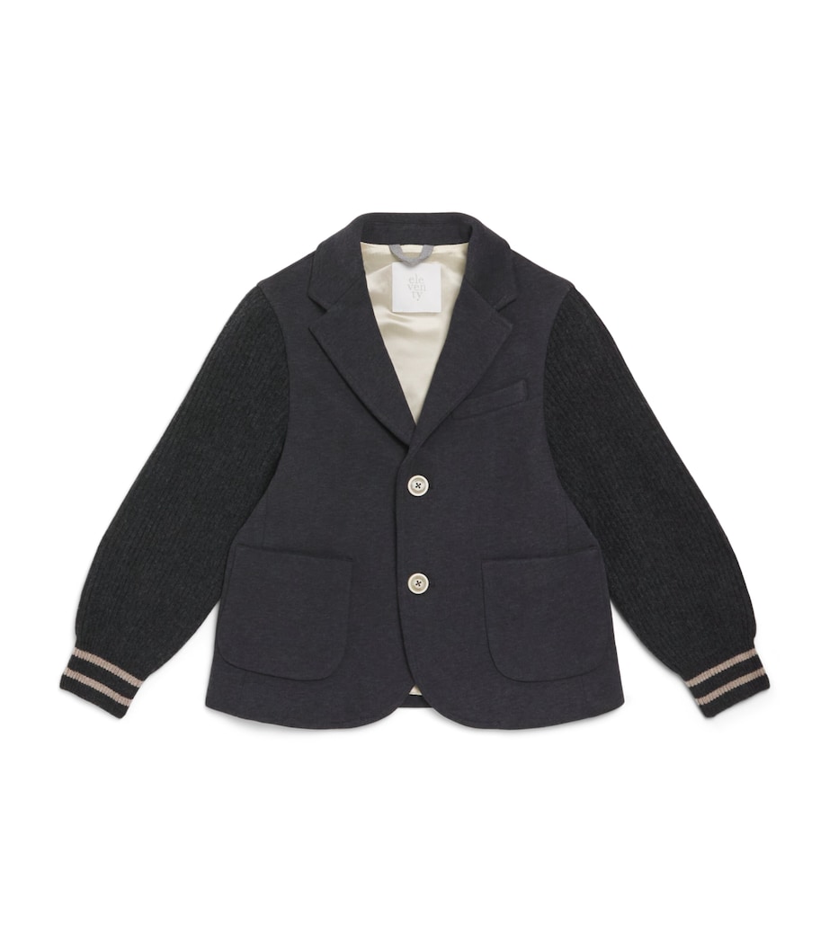 Eleventy Kids Cotton-Cashmere Knitted Blazer (2-16 Years) Antracite Mel Image 1