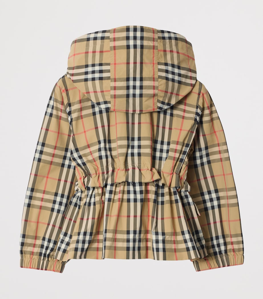 Burberry Kids Nylon Check Hooded Jacket (3-12 Years) Sand Ip Check Image 2