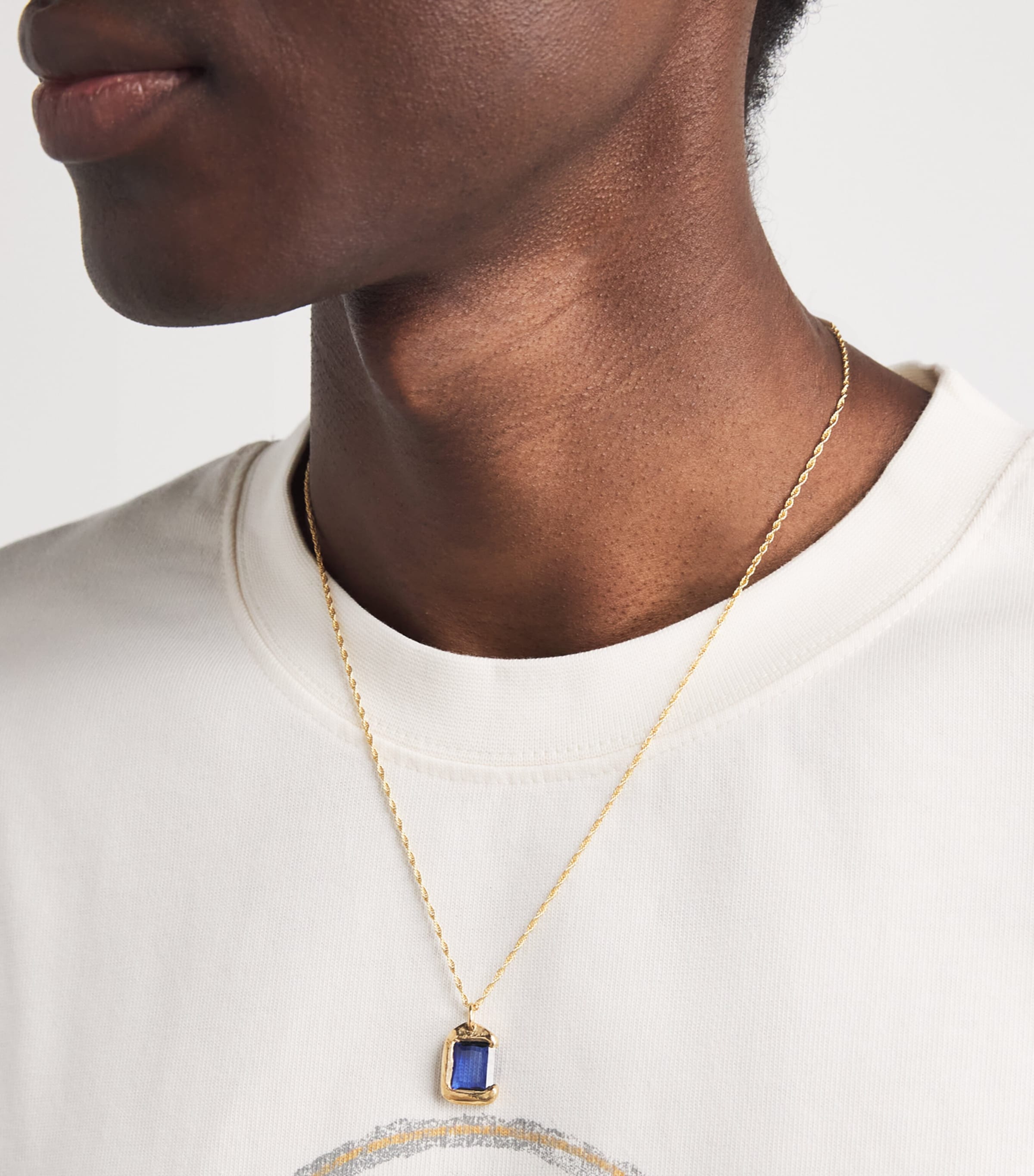 Bleue Burnham Yellow Gold and Sapphire Rose Pendant Necklace Gold Image 2