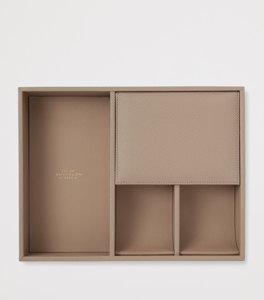 Smythson Panama Leather Valet Tray Sdstone Image 2