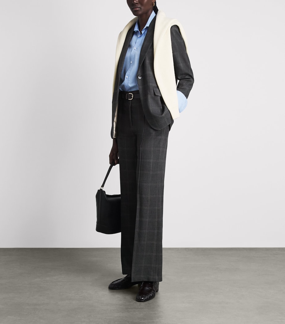 Sandro Paris Womens Check Trousers Grey Image 2