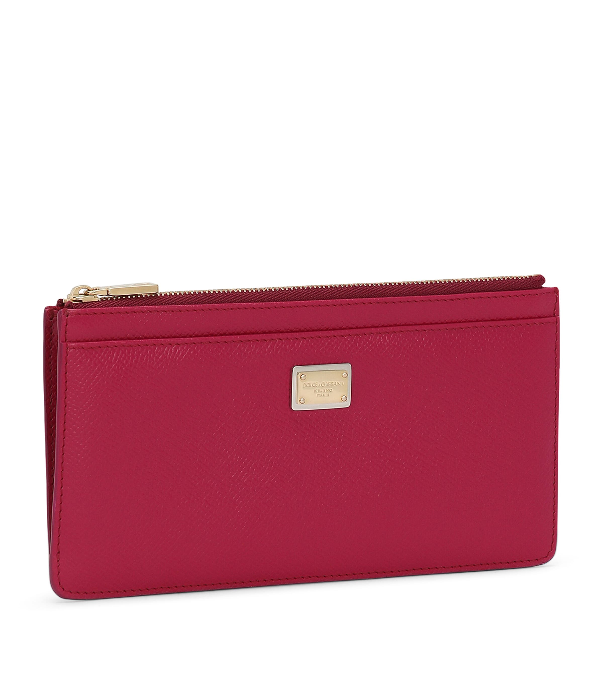 Leather Zip Card Holder 8I484-CYCLAMEN Image 3