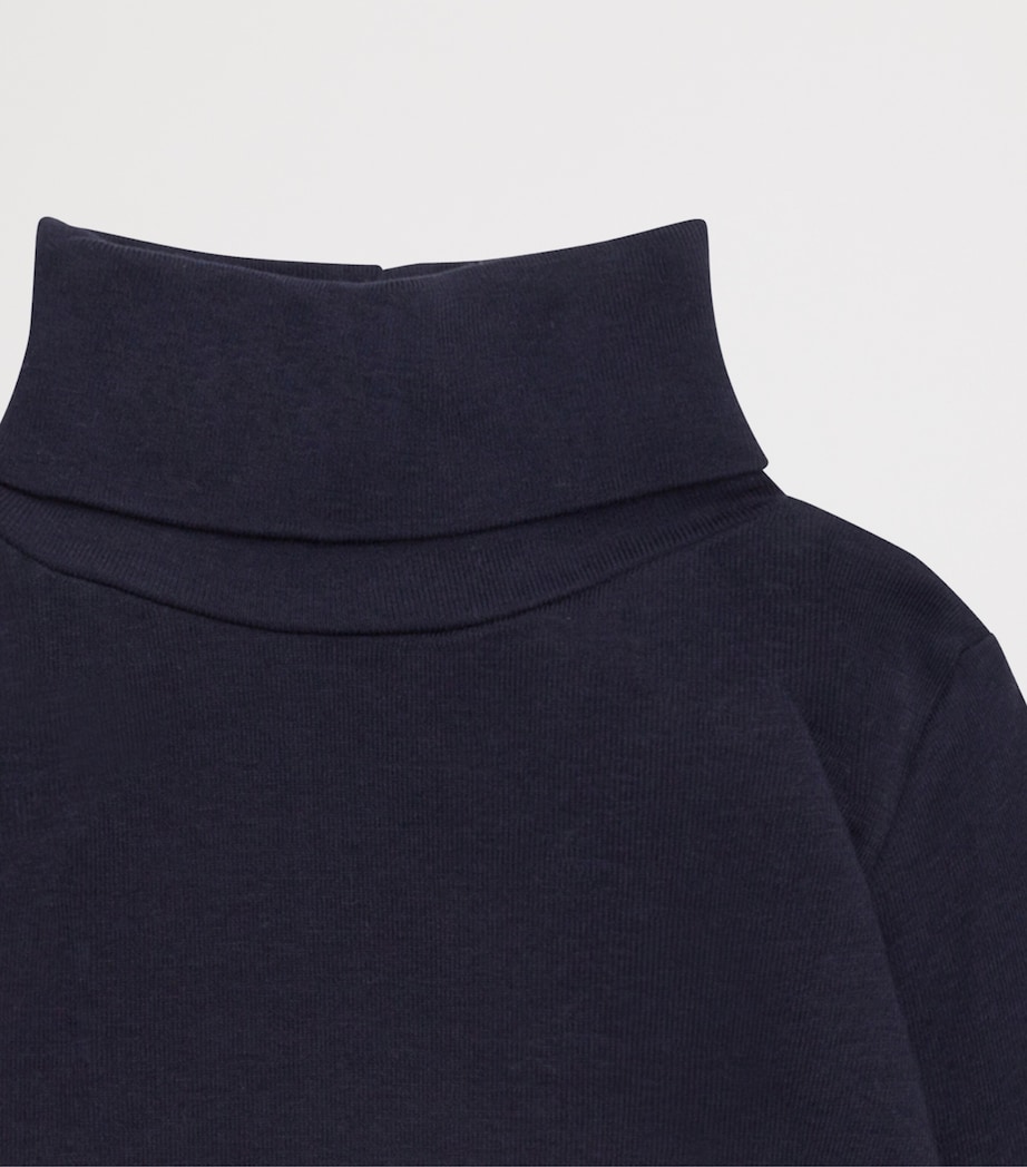 Bonpoint Organic Cotton Rollneck Sweater (14 Years) Marine Image 3