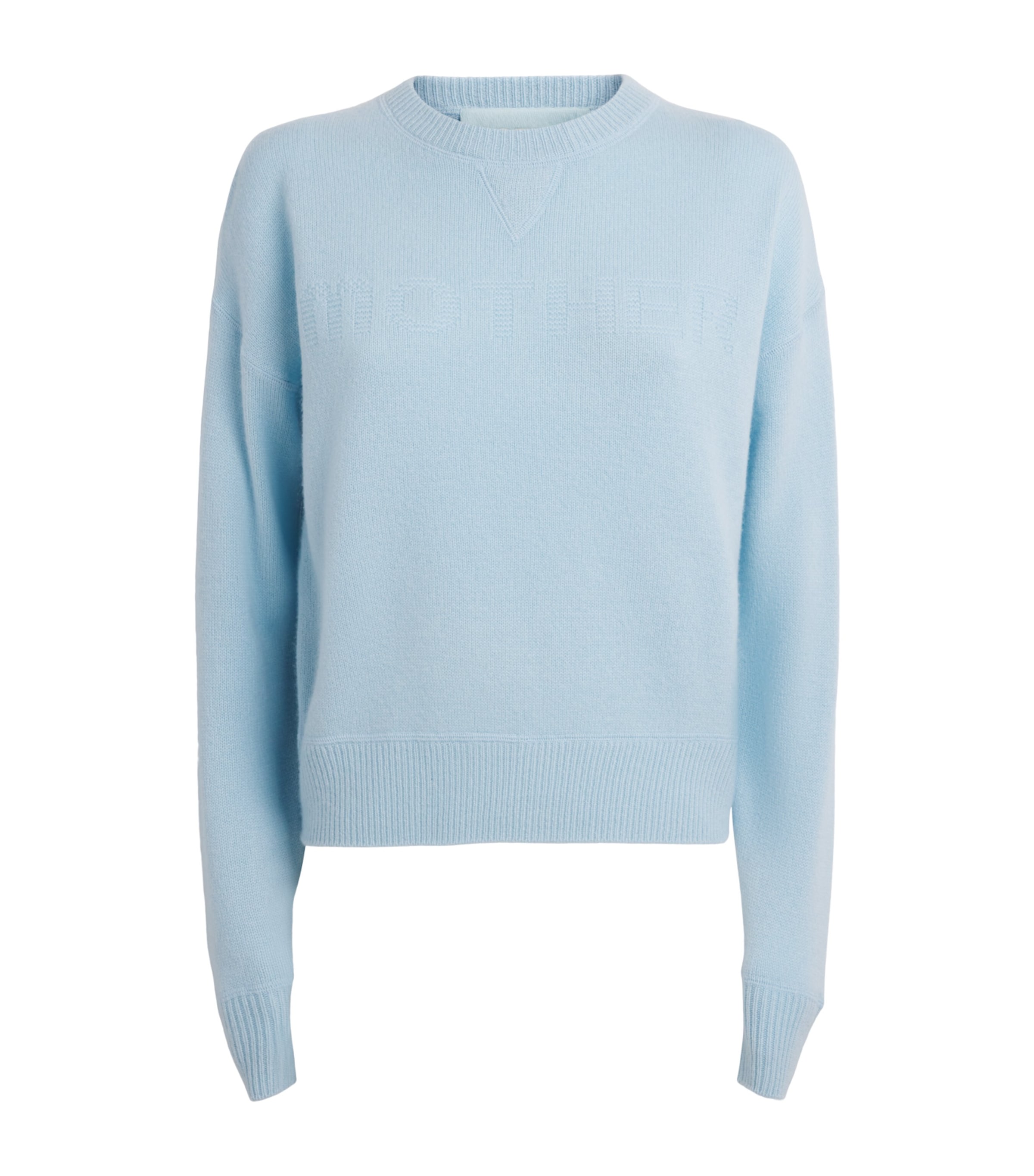 MOTHER Womens Cashmere Logo Sweater Ltb Light Blue Image 1