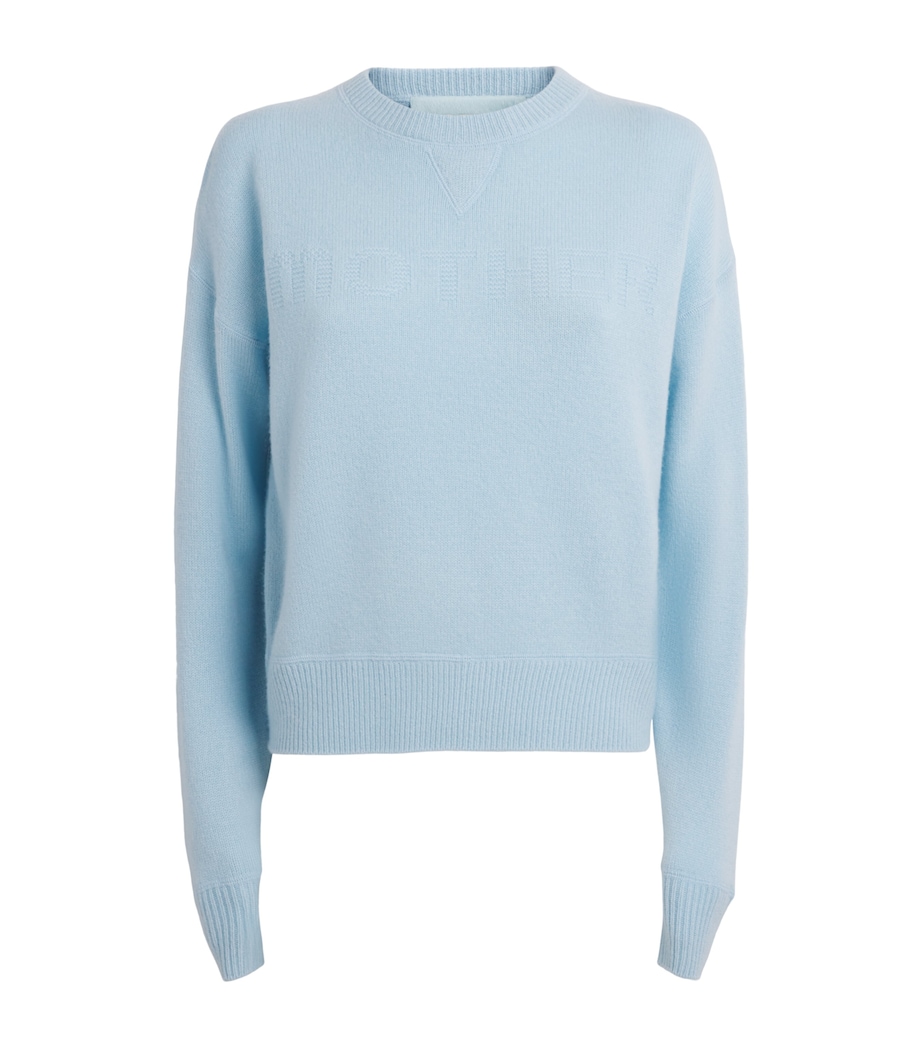 MOTHER Womens Cashmere Logo Sweater Ltb Light Blue Image 1