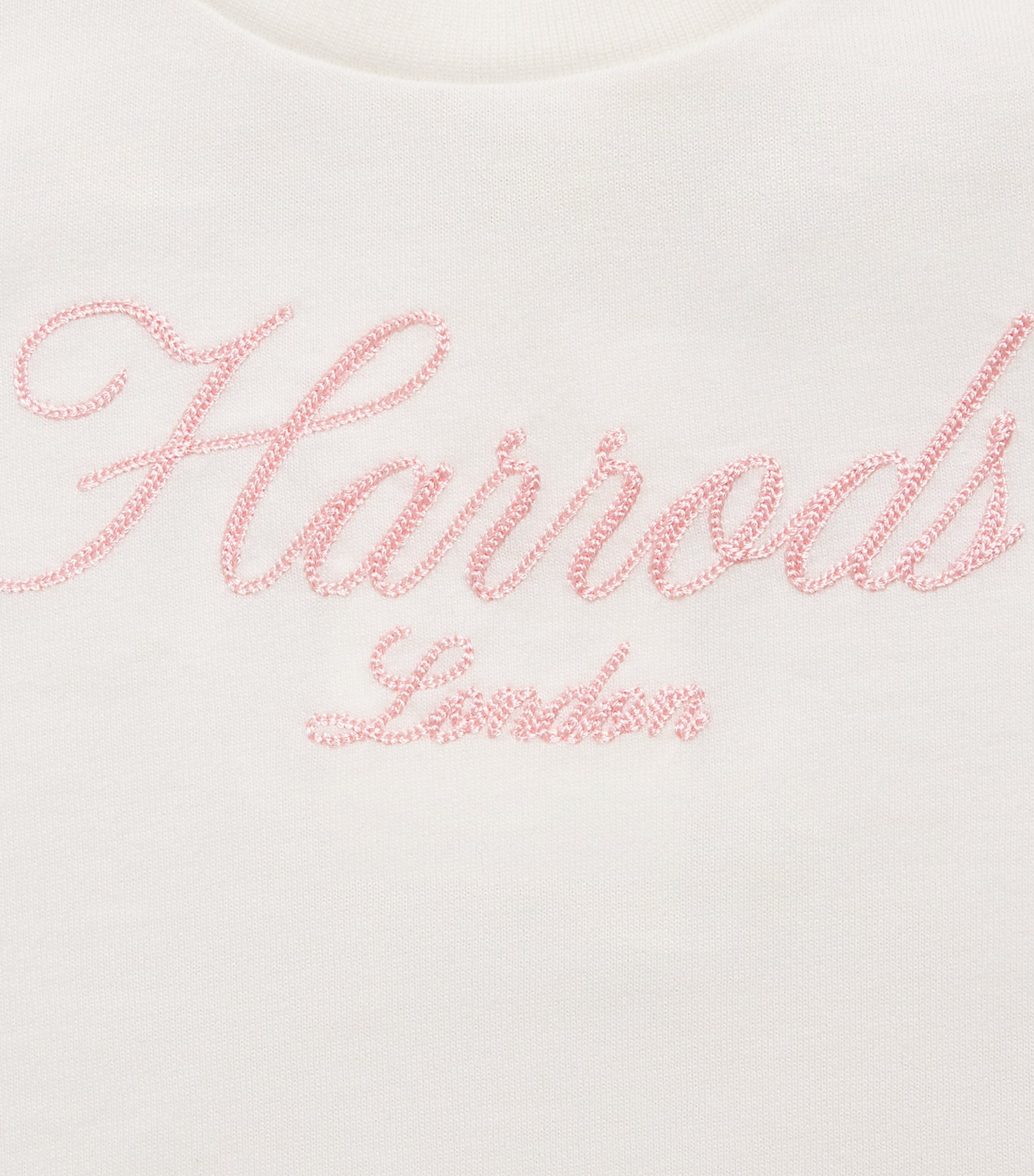 Harrods Cotton Logo T-Shirt (0-18 Months) Ivory Image 3