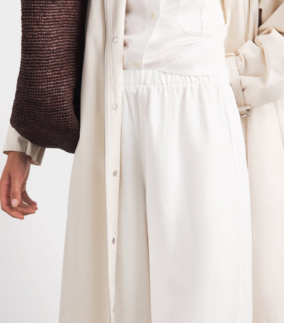 ANINE BING Womens Wide-Leg Rosyln Trousers Ivory Image 3