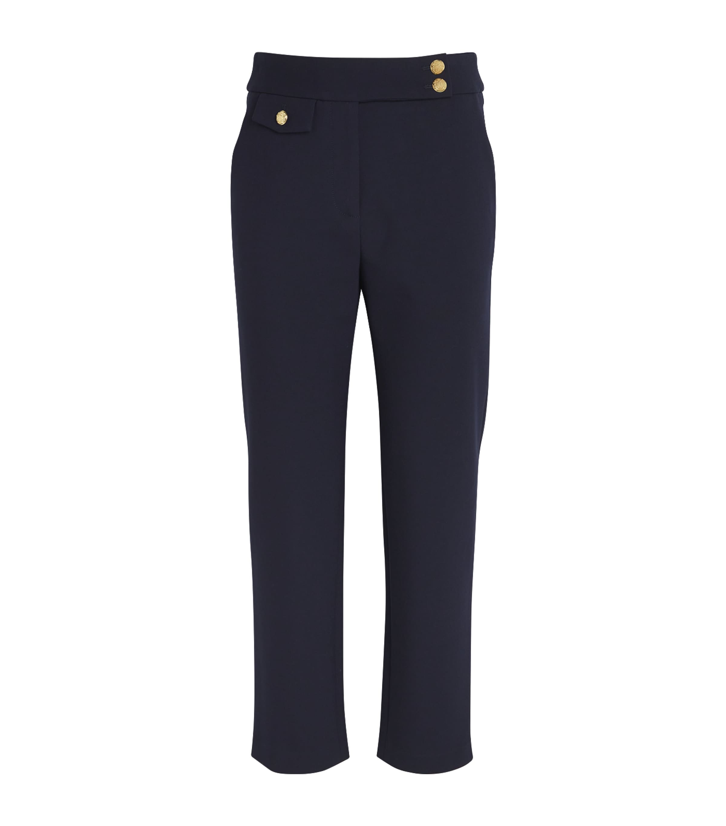 Veronica Beard Renzo High-rise Slim Cropped Pants In Navy