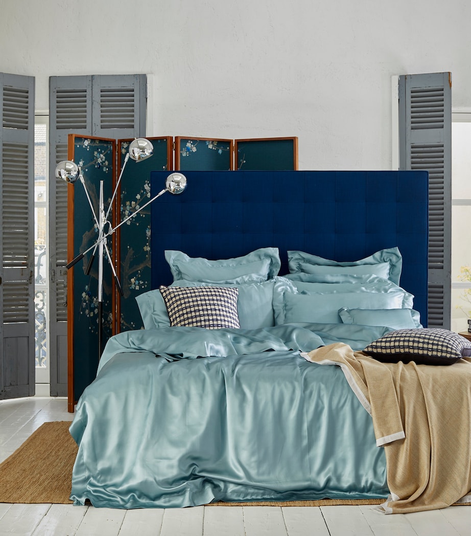 Gingerlily Silk Teal King Duvet Cover (225cm x 220cm) Green Image 2