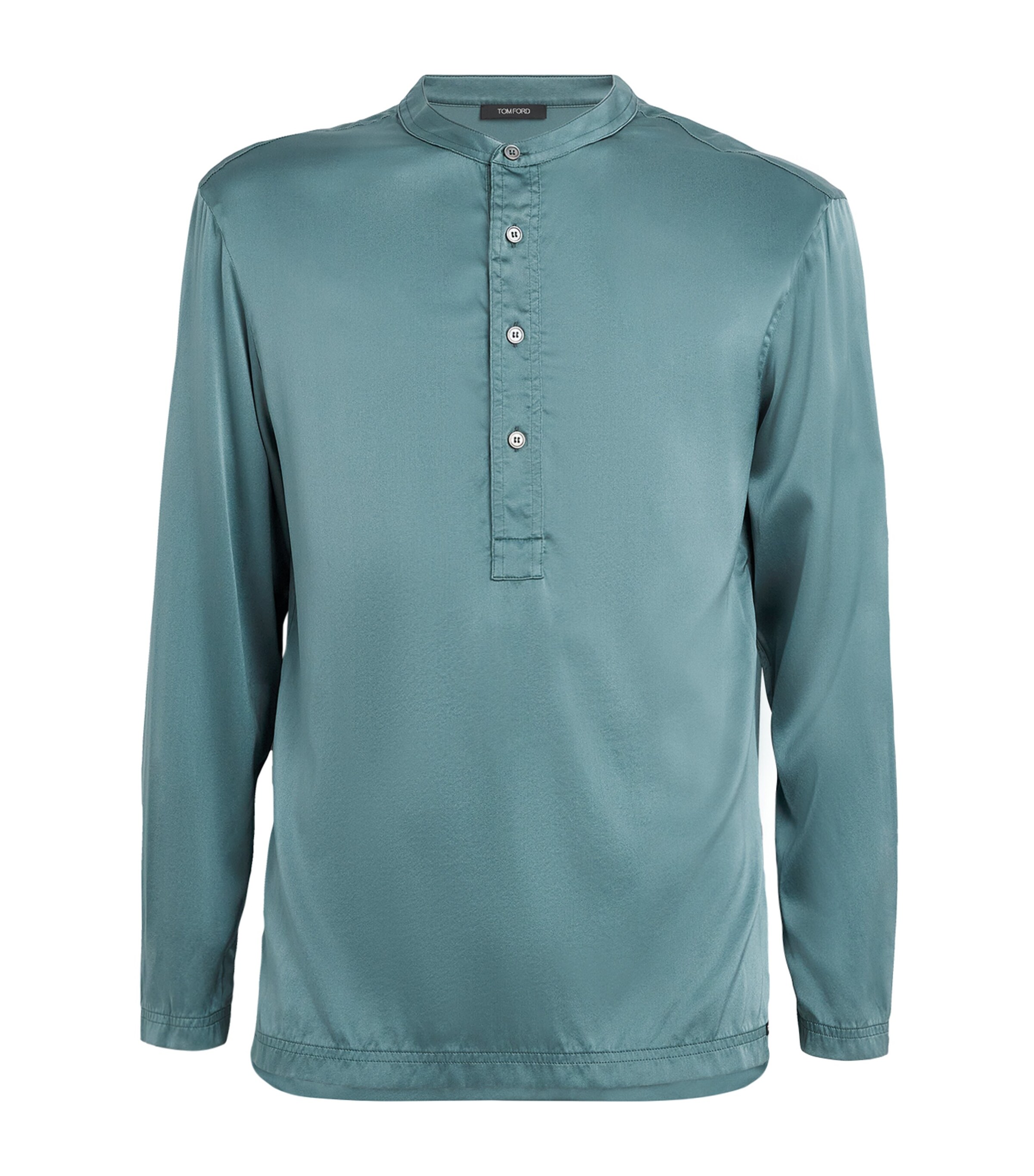 TOM FORD Silk Henley Pyjama Top | Men Clothing | Nightwear | Pyjamas | Loungewear | T-Shirts | Long Sleeve T-Shirts | Designers | Tom Ford