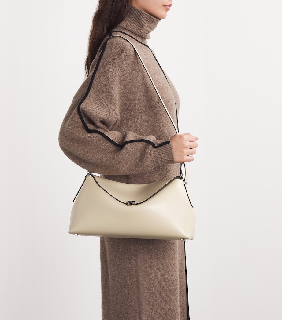 Toteme Leather T-Lock Top-Handle Bag Fawn Image 2