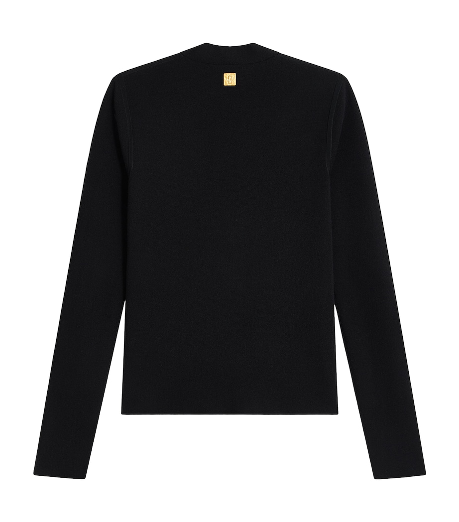 Wool-Blend Anatomy Cardigan 999BLACK Image 2