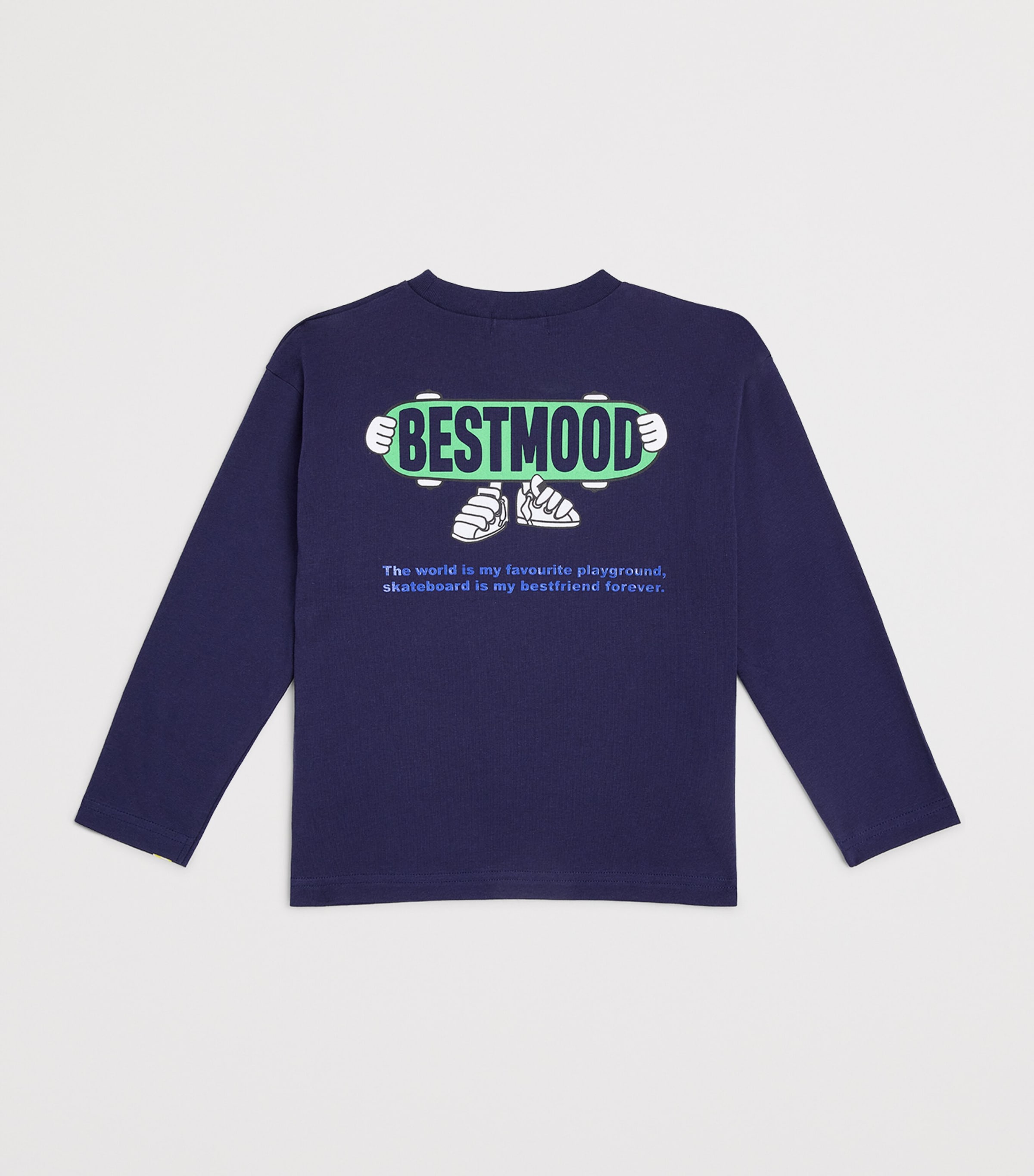 Billieblush Cotton Graphic Long-Sleeve T-Shirt (2-12 Years) Navy Image 2