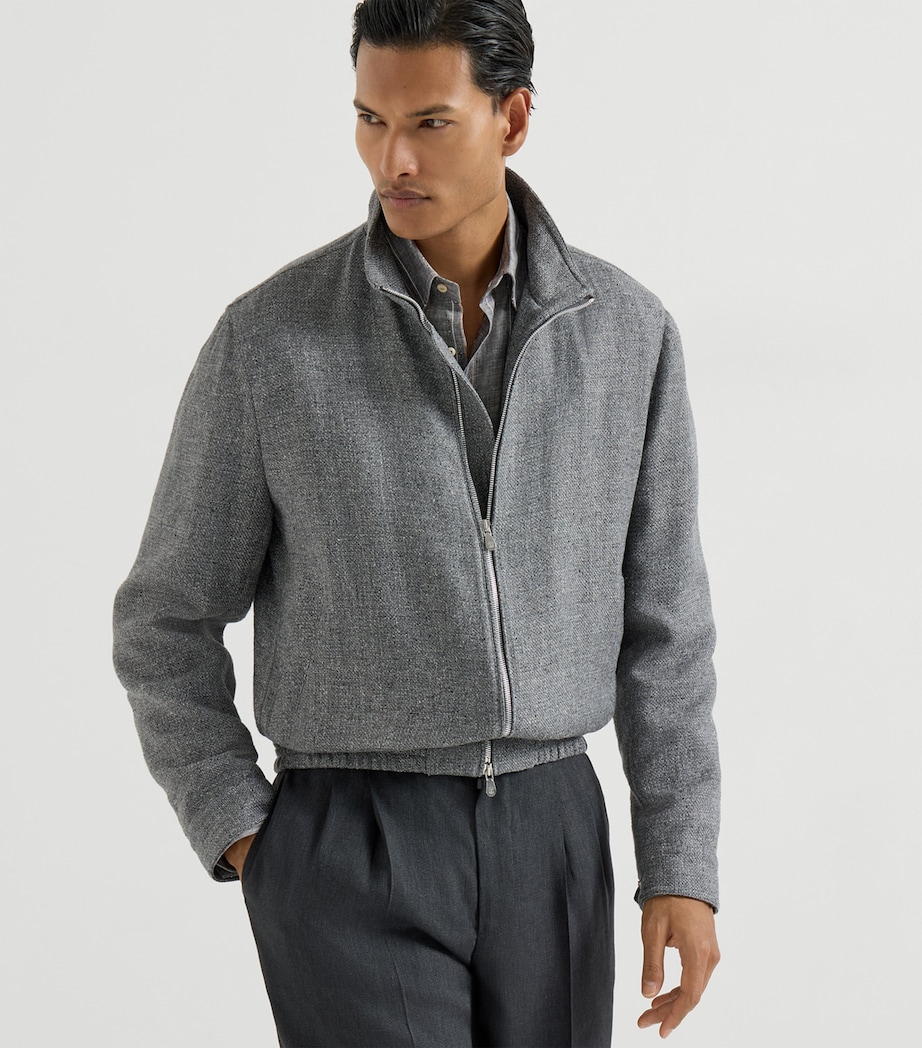 Silk-Linen-Wool Bomber Jacket C032 Image 2