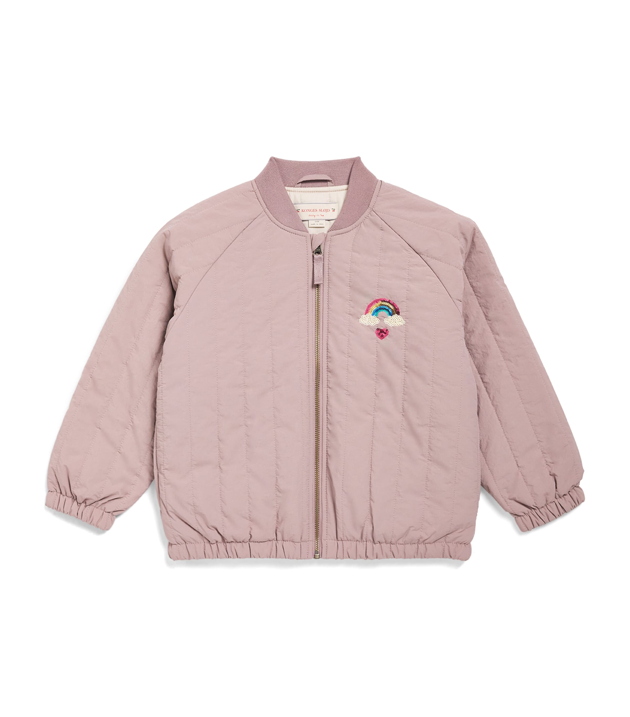 Konges Slojd Kids' Sequin Juno Bomber Jacket In Brown
