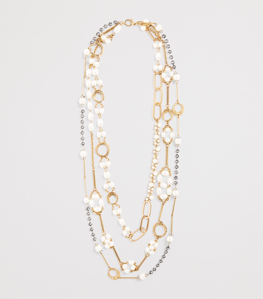 Embellished Layered Necklace OPTICAL WHITE Image 3