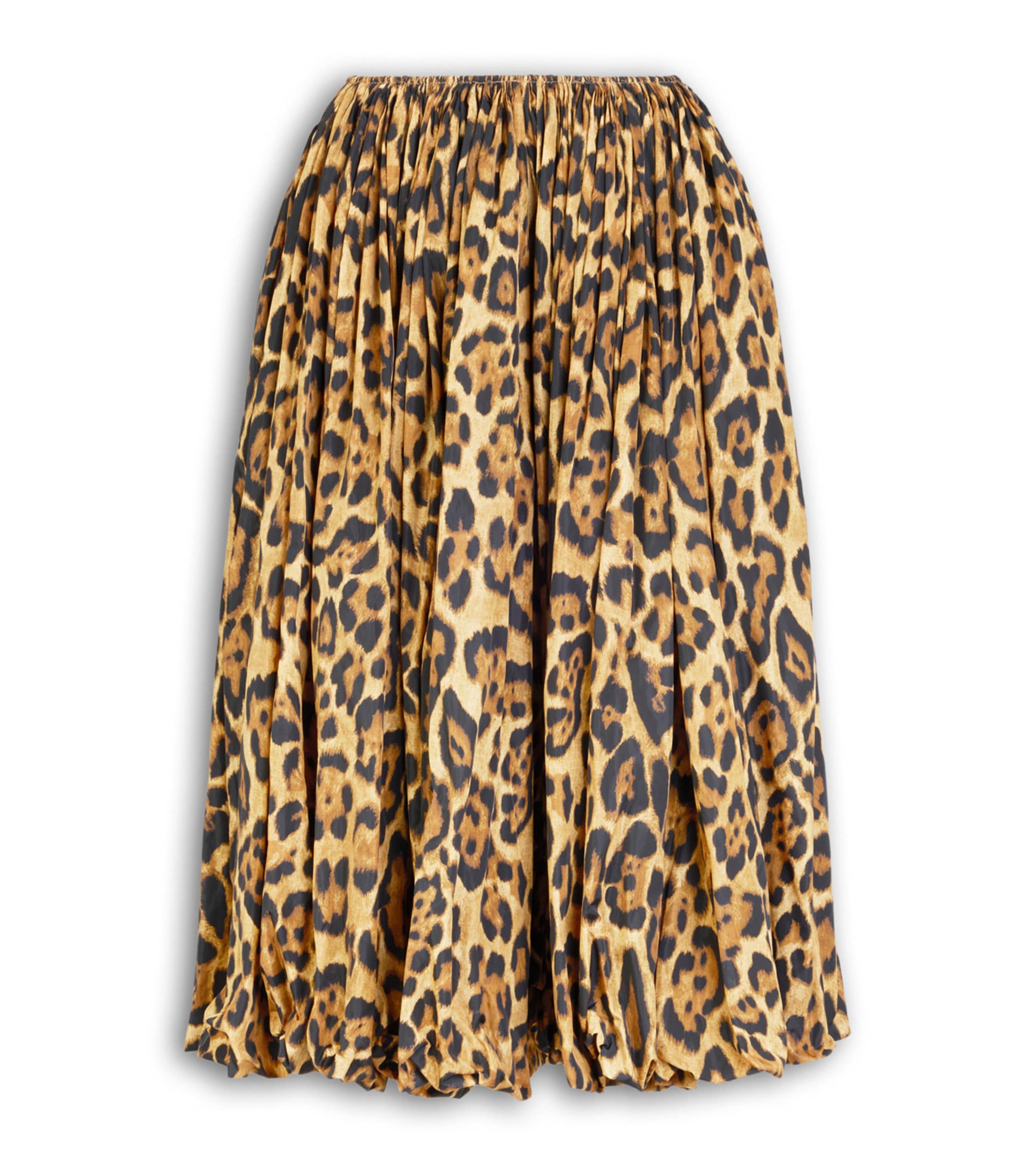 Alaïa Womens Leopard-Print Bubble Midi Skirt Noir/caramel Image 1