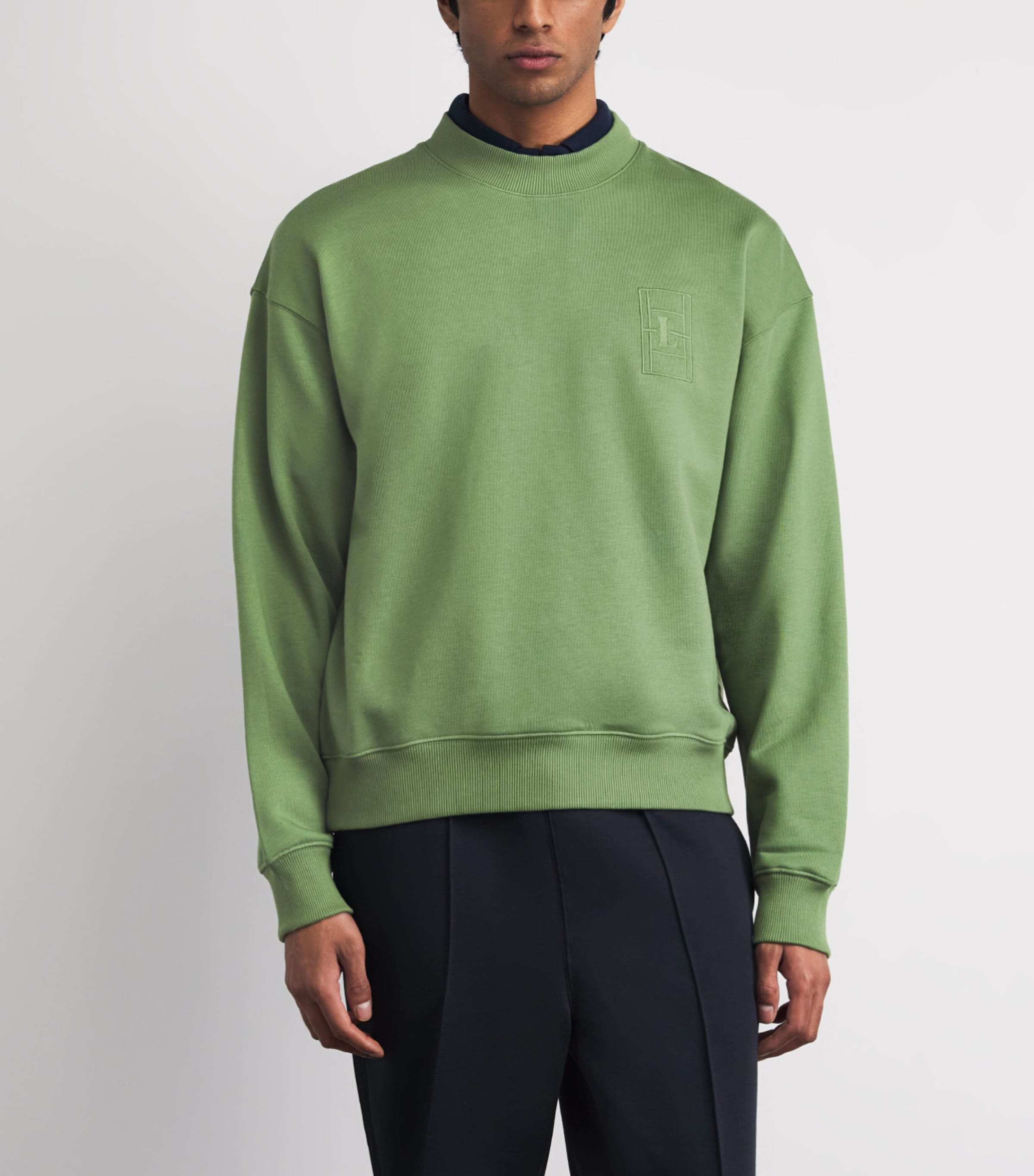 Lacoste Mens Court Logo Sweatshirt Green Image 4