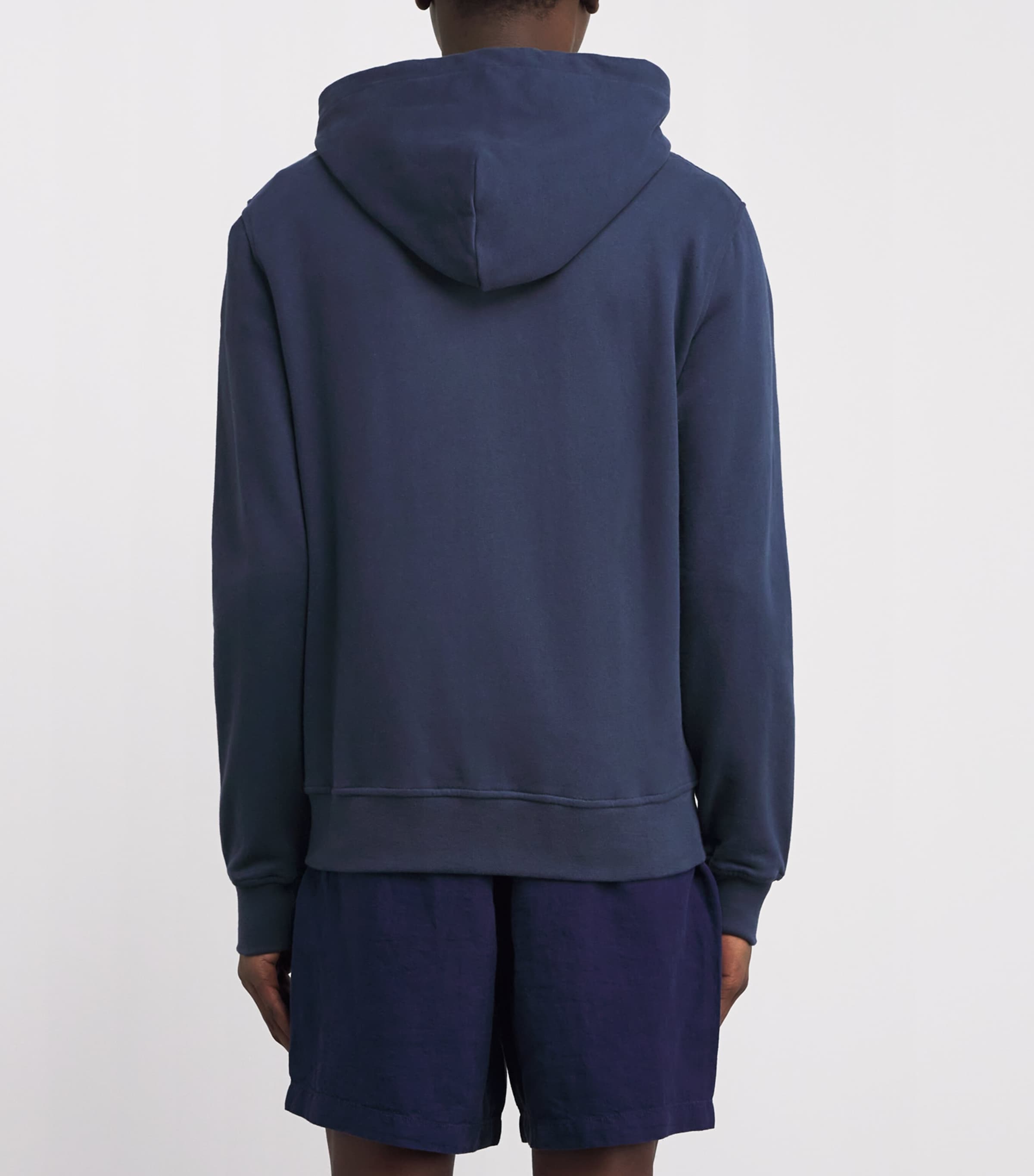 Embroidered Zip-Up Hoodie 390-NAVY Image 4