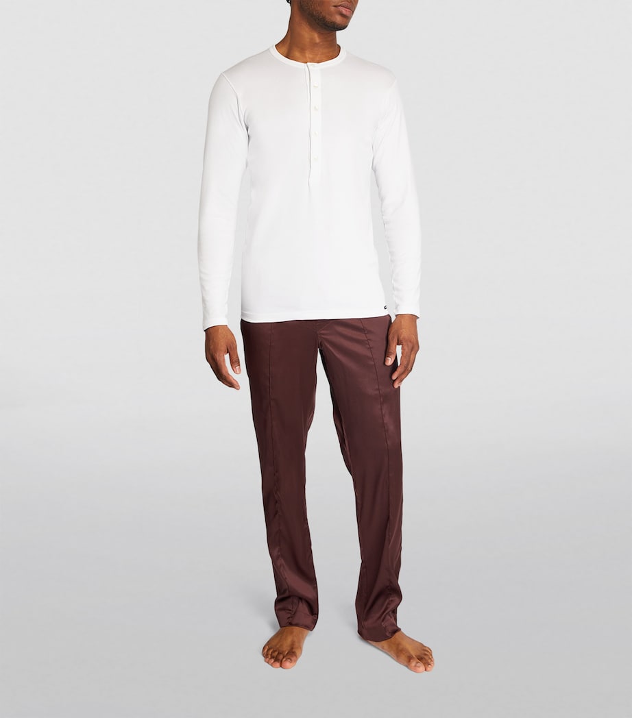Henley Lounge Shirt 100 WHITE Image 2