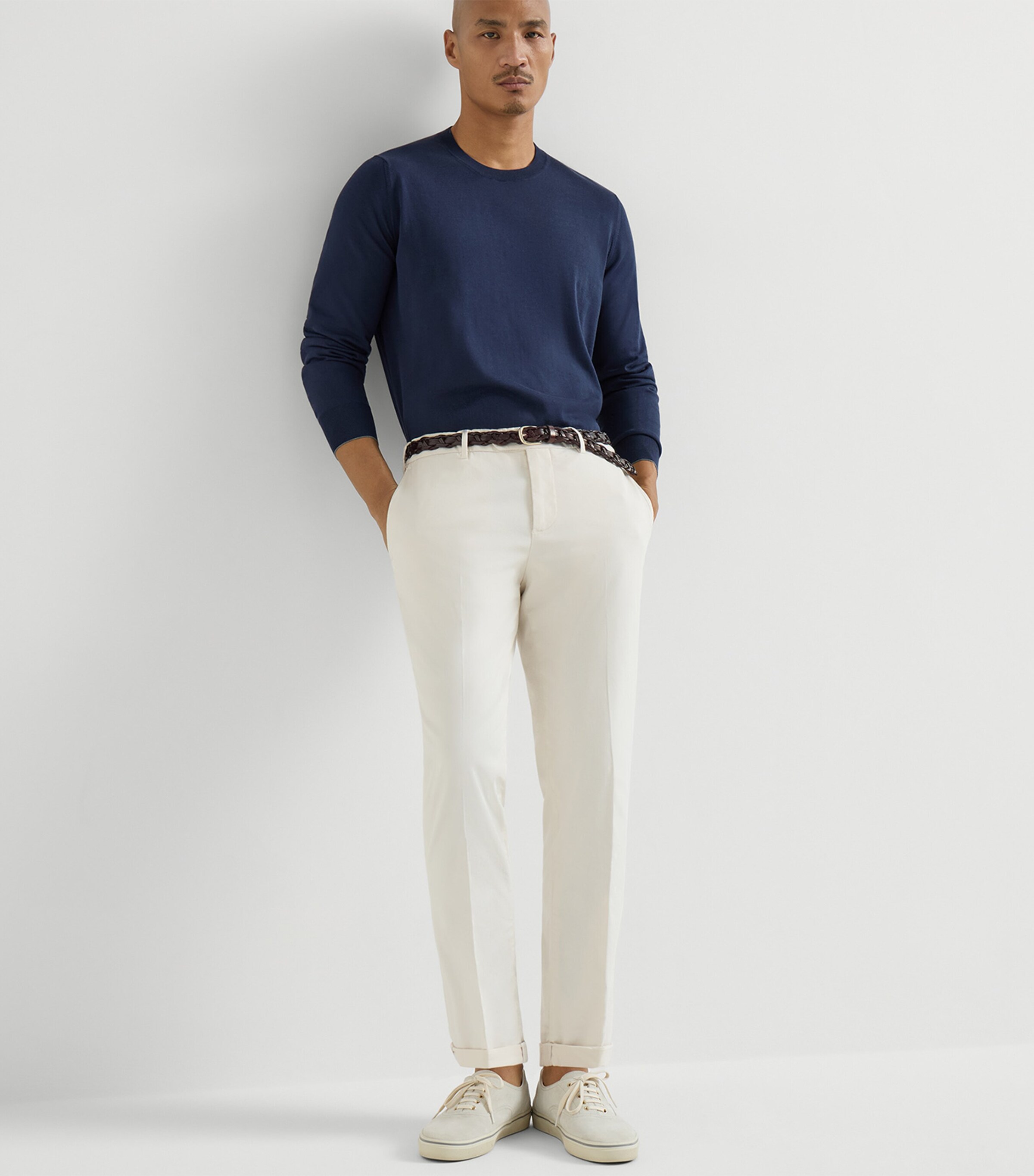 Brunello Cucinelli Mens Pima Cotton Comfort Gabardine Trousers Image 4