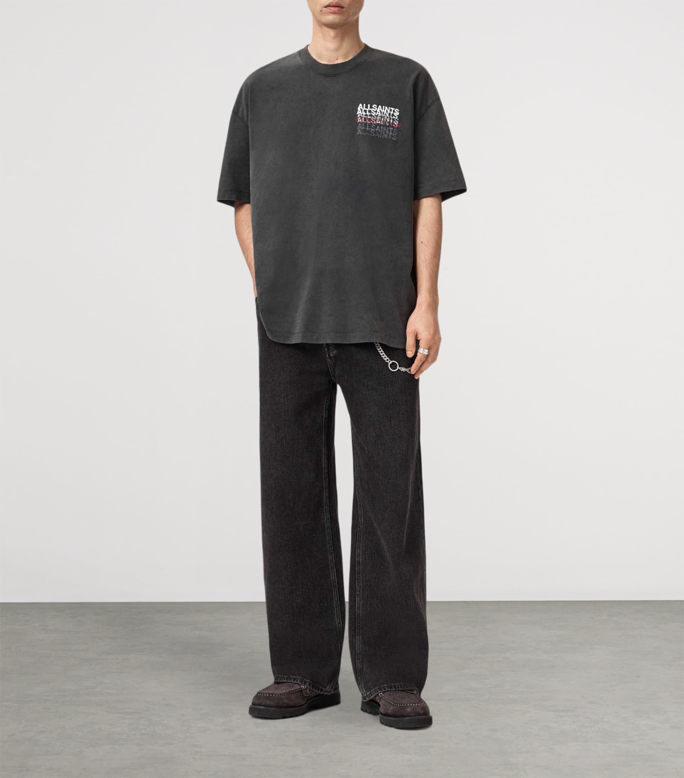 Organic Cotton Graphene Oversized T-Shirt WASHED BLACK Image 2