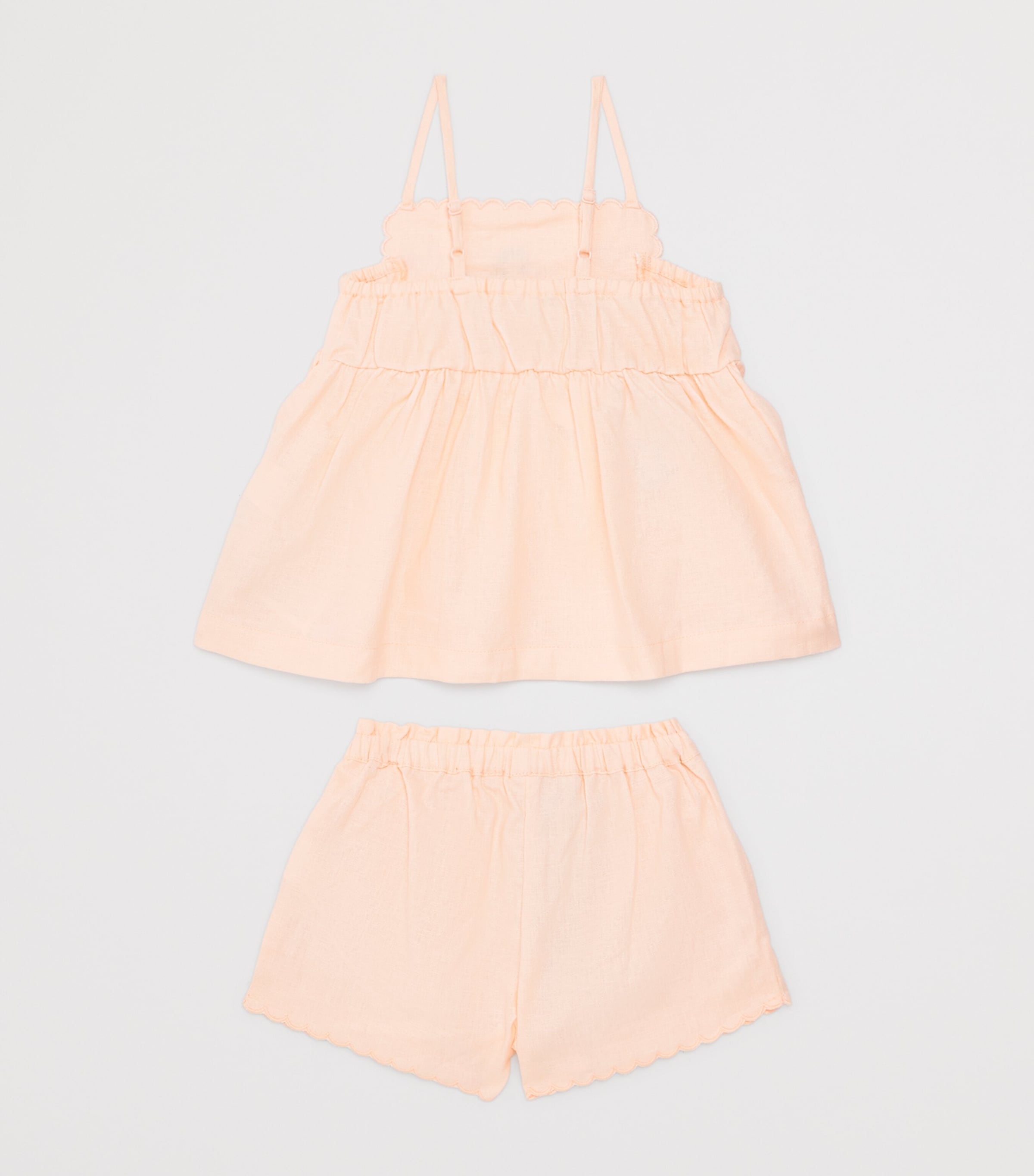 Gingersnaps Linen-Blend Hinata Dress and Shorts Set (6-36 Months) Peach Image 2