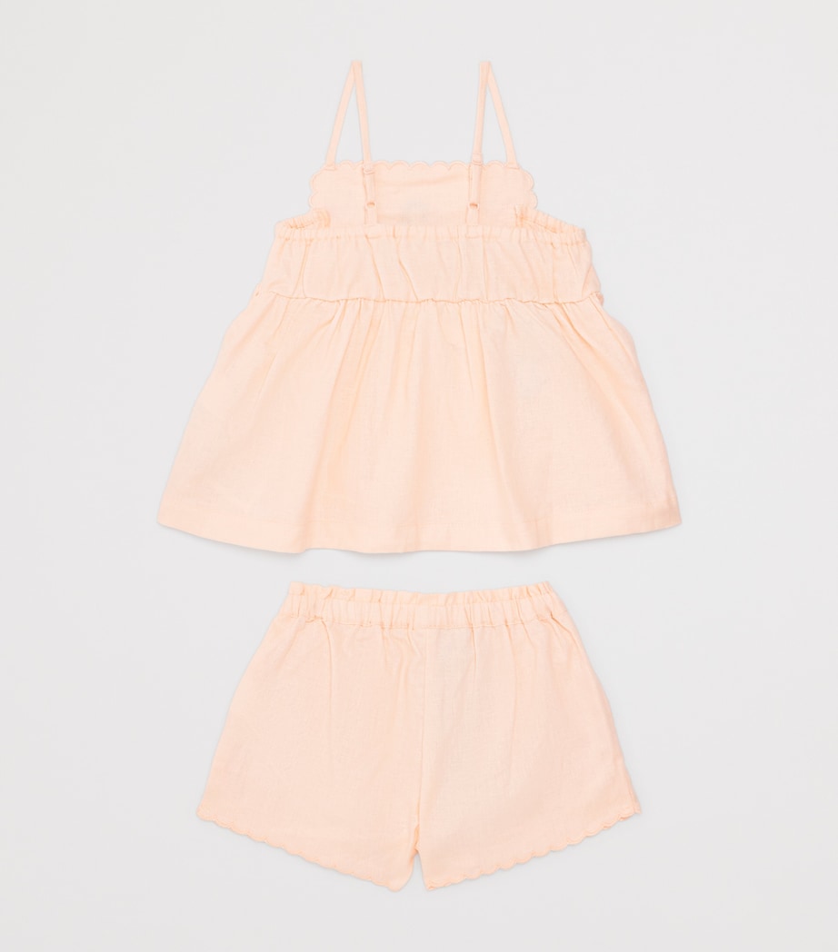Gingersnaps Linen-Blend Hinata Dress and Shorts Set (6-36 Months) Peach Image 2