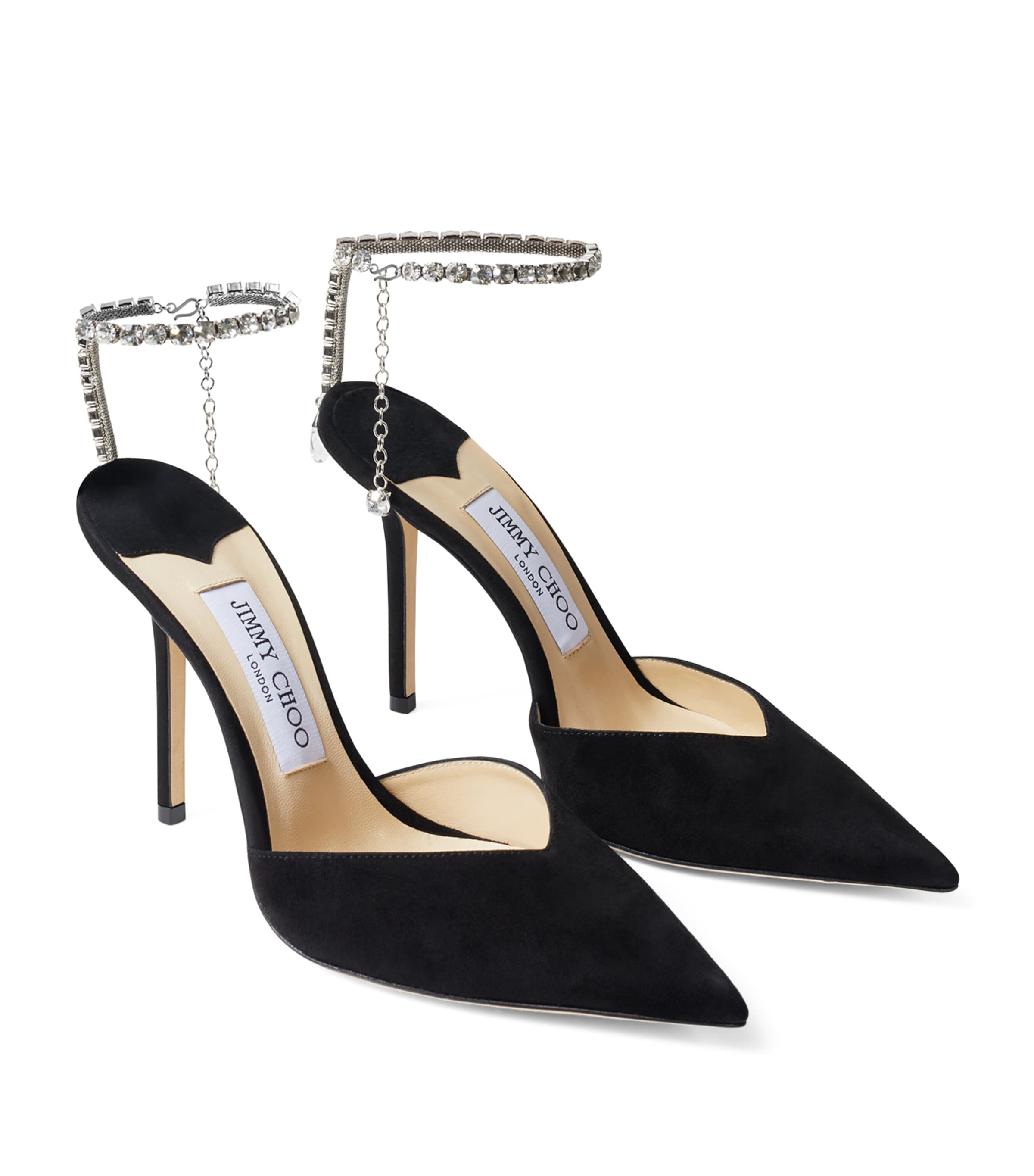Saeda 100 Suede Pumps BLACK/CRYSTAL Image 4