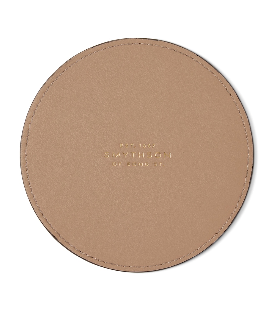 Smythson Panama Leather Coasters (Set of 6) Black Image 4