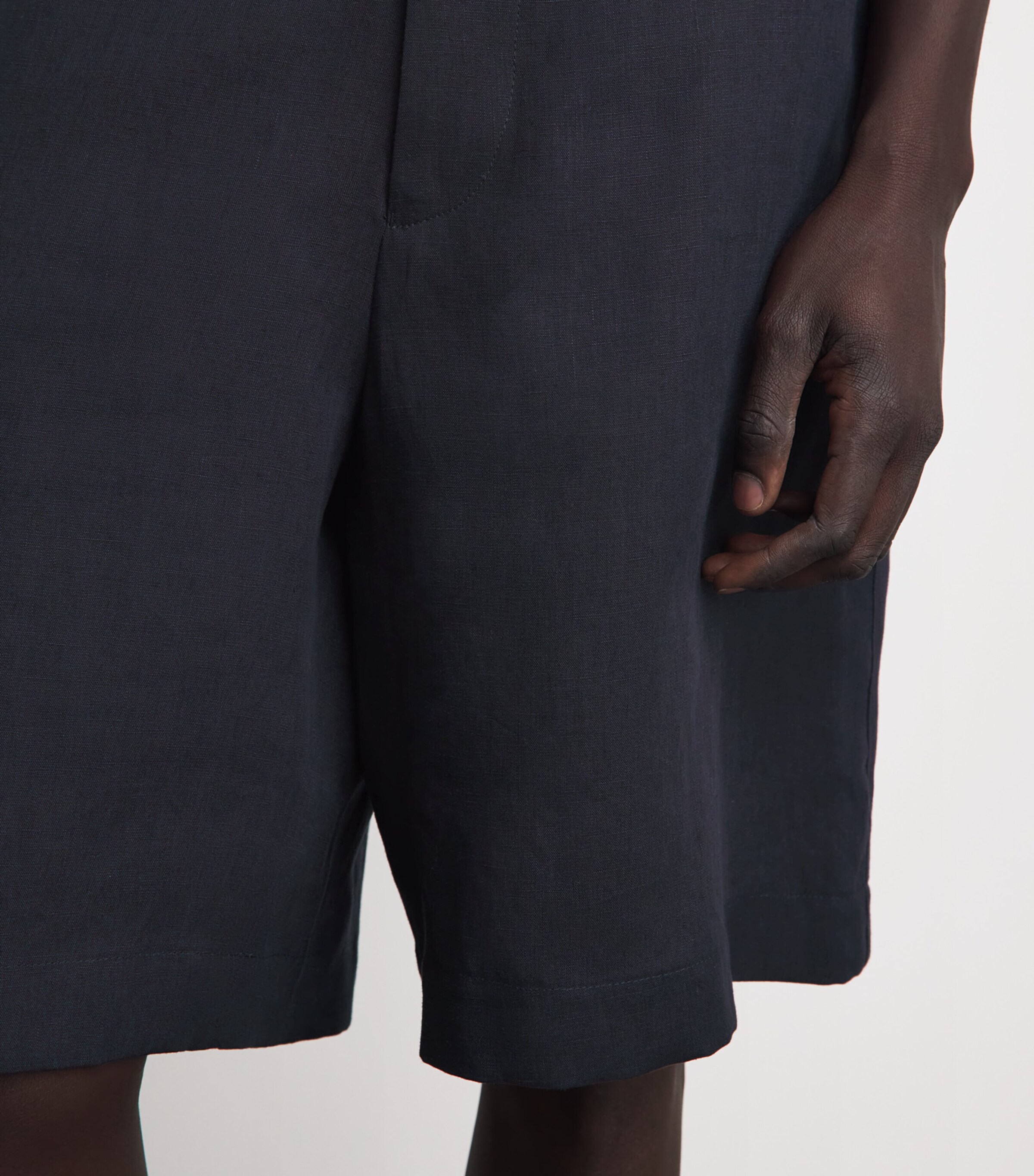 Paul Smith Mens Linen Chino Shorts Dark Navy Image 3